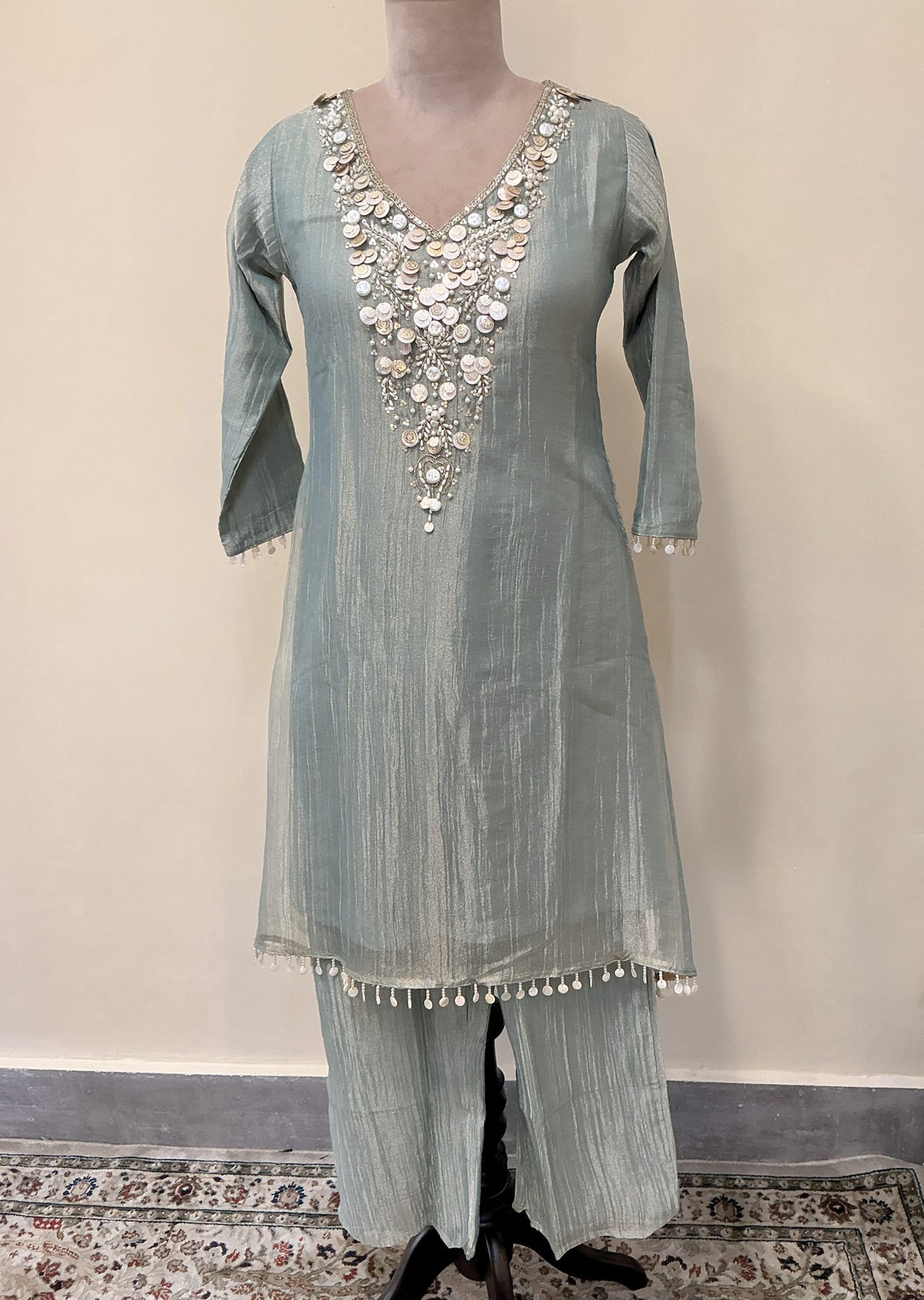 Dusty Blue Salsa Fusion wear kurti
