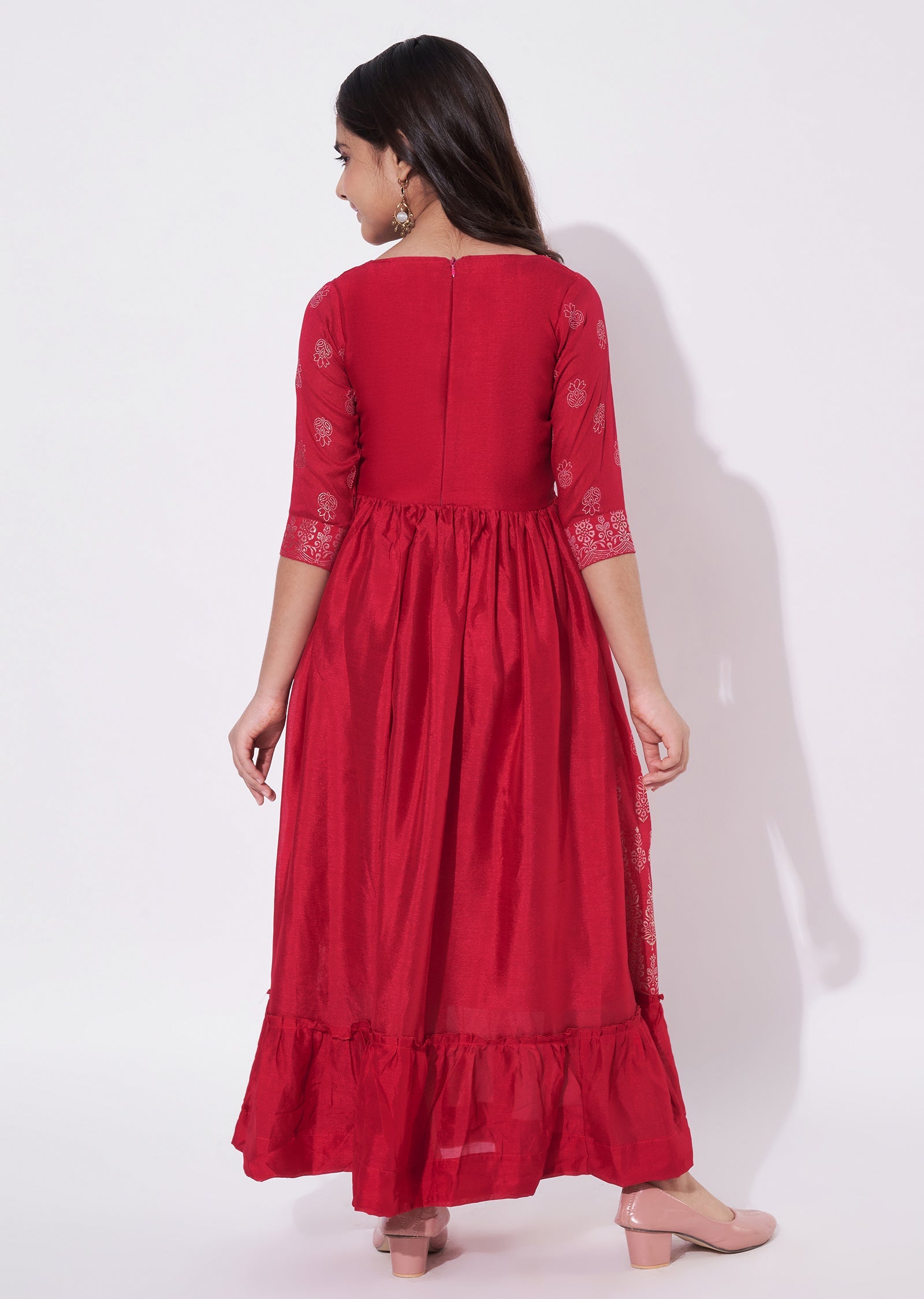 Magenta Silk Ethnic Gown