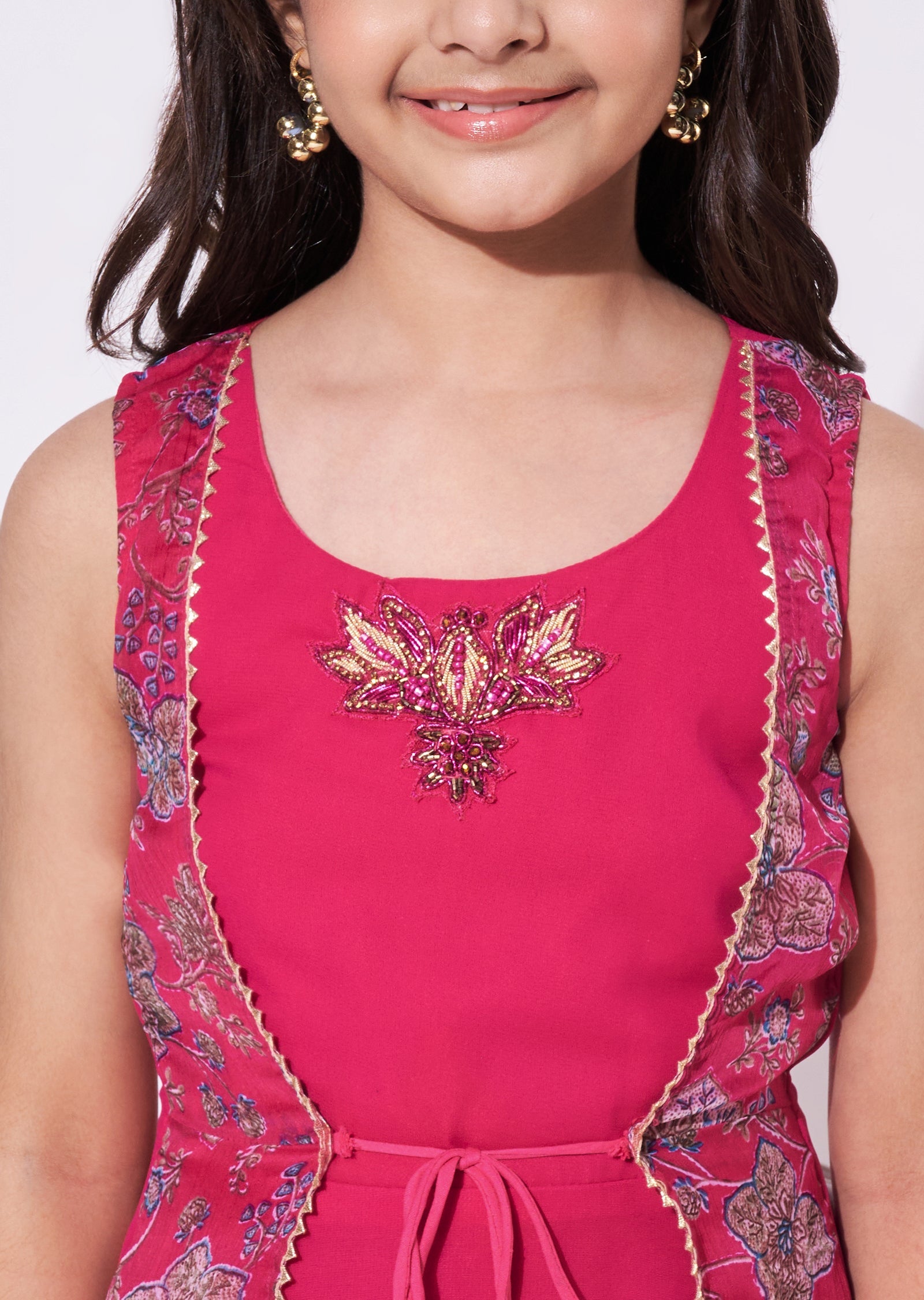 Rani Pink Georgette Ethnic Gown