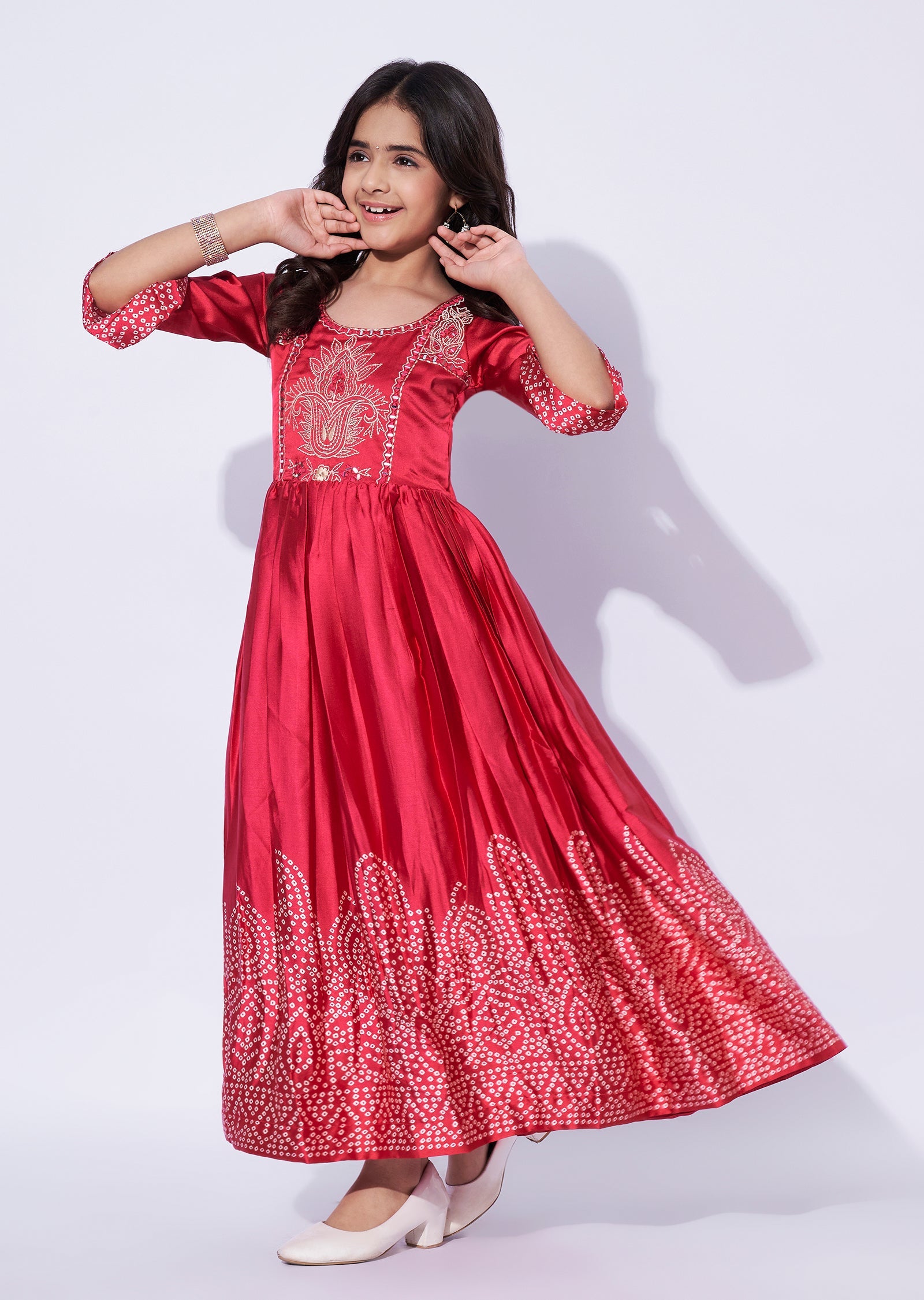 Pink Satin Girls Gown