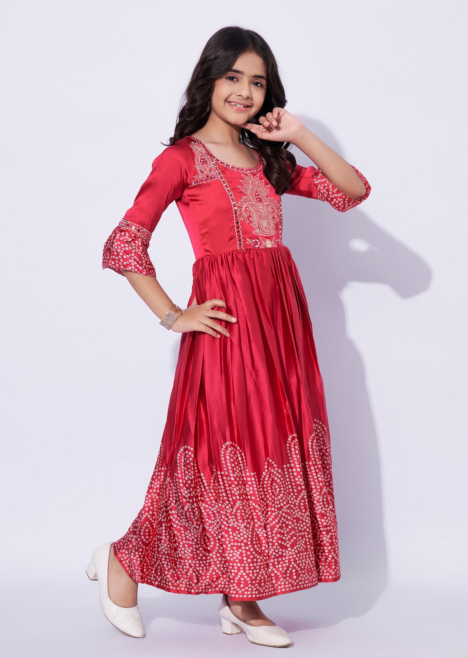 Pink Satin Girls Gown