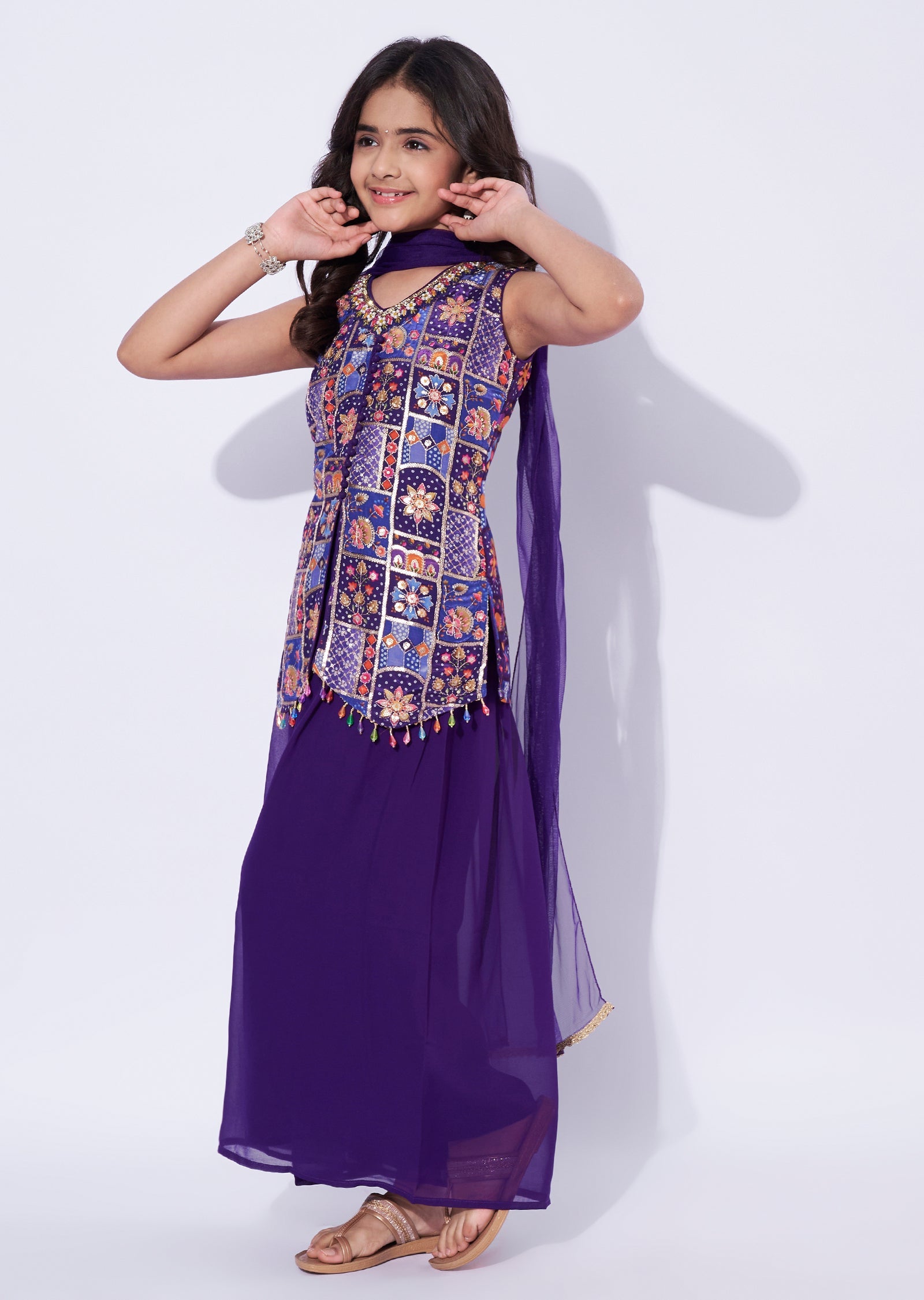 Purple Chinnon Gilrs Sharara