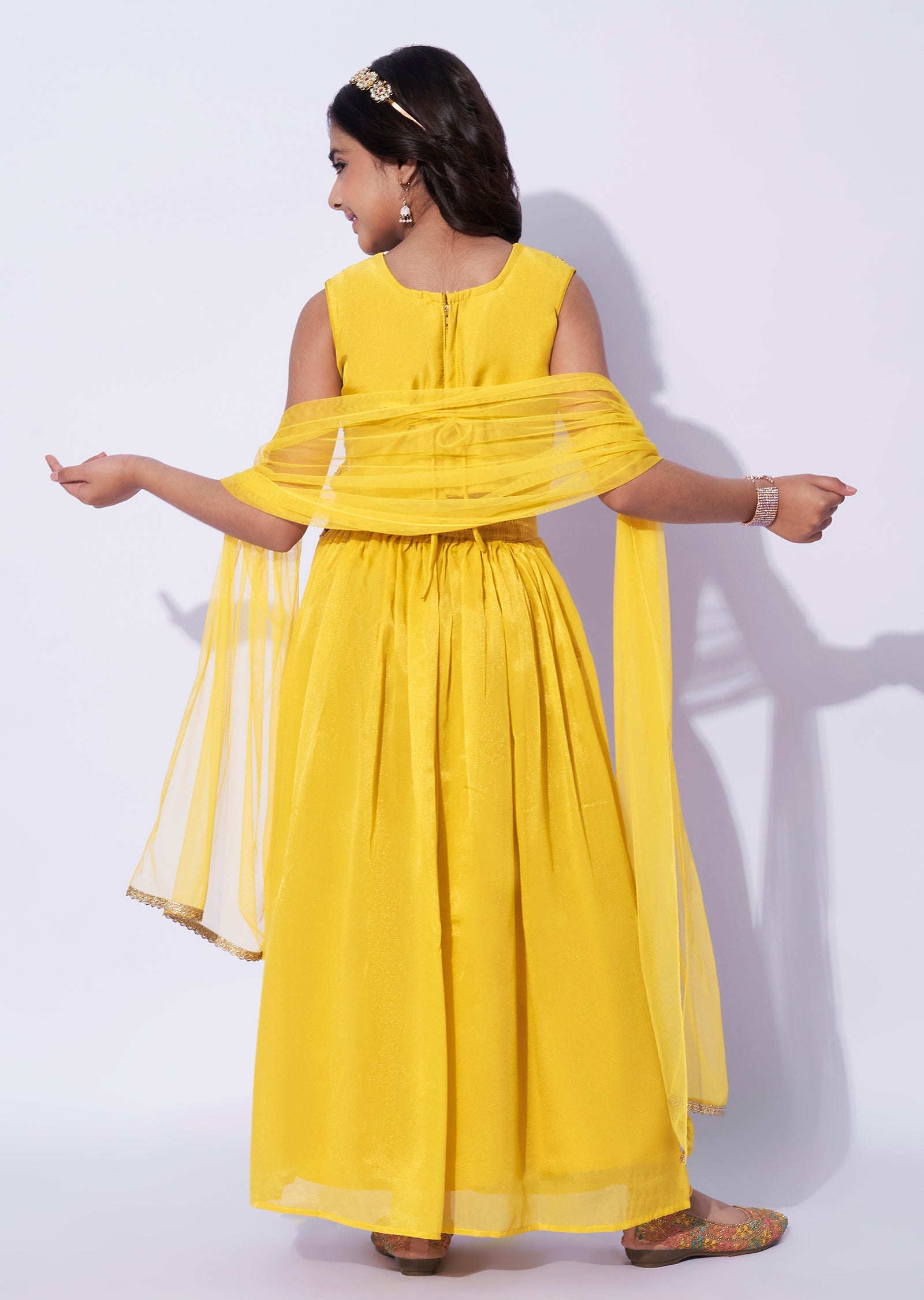 Yellow Tissue Girls Sharara