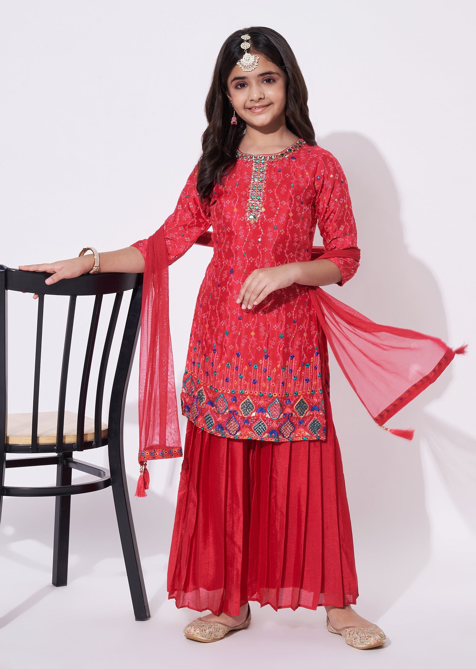 Rani Pink Chinnon Gharara Set
