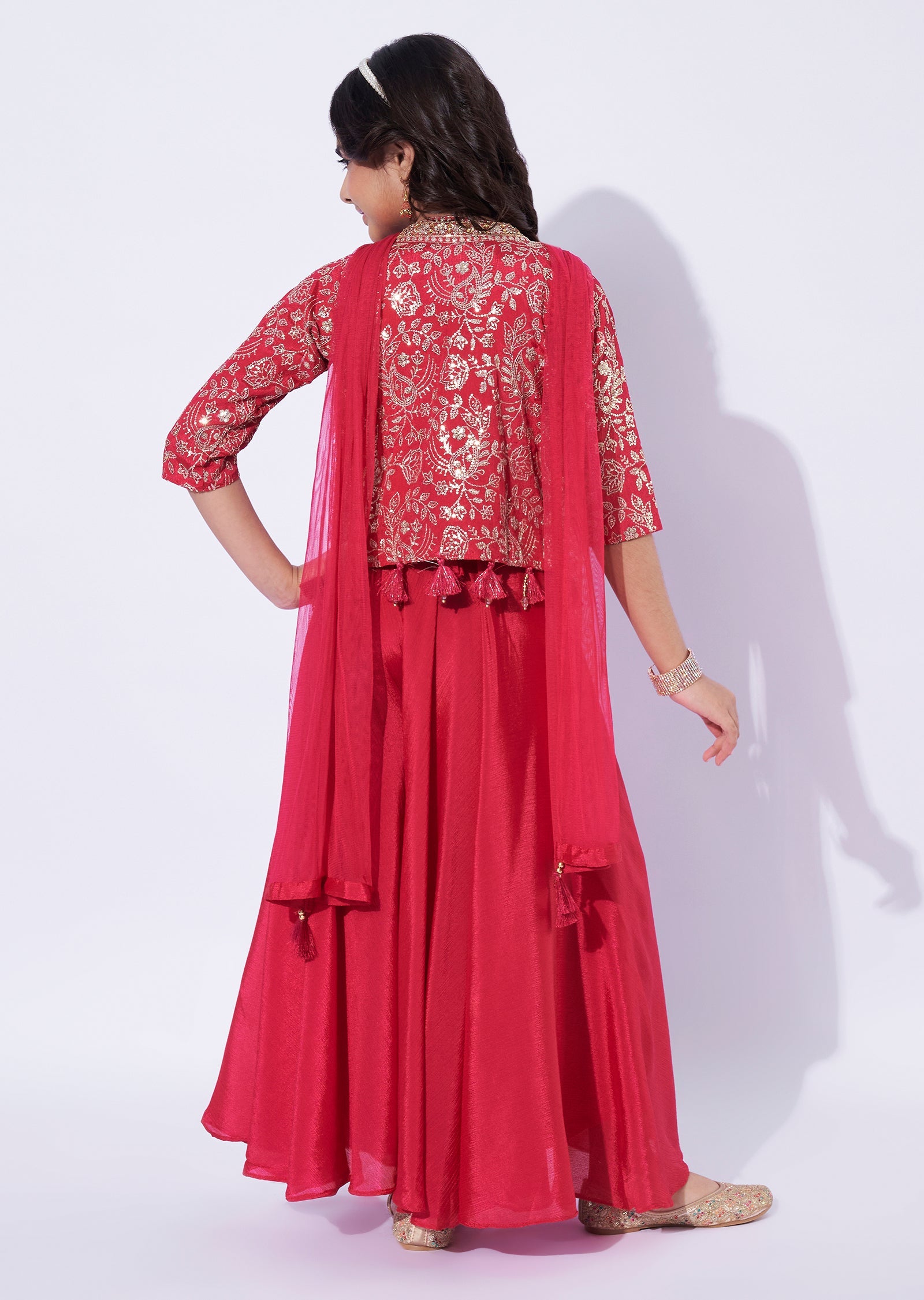 Pink Chinnon Girls Sharara