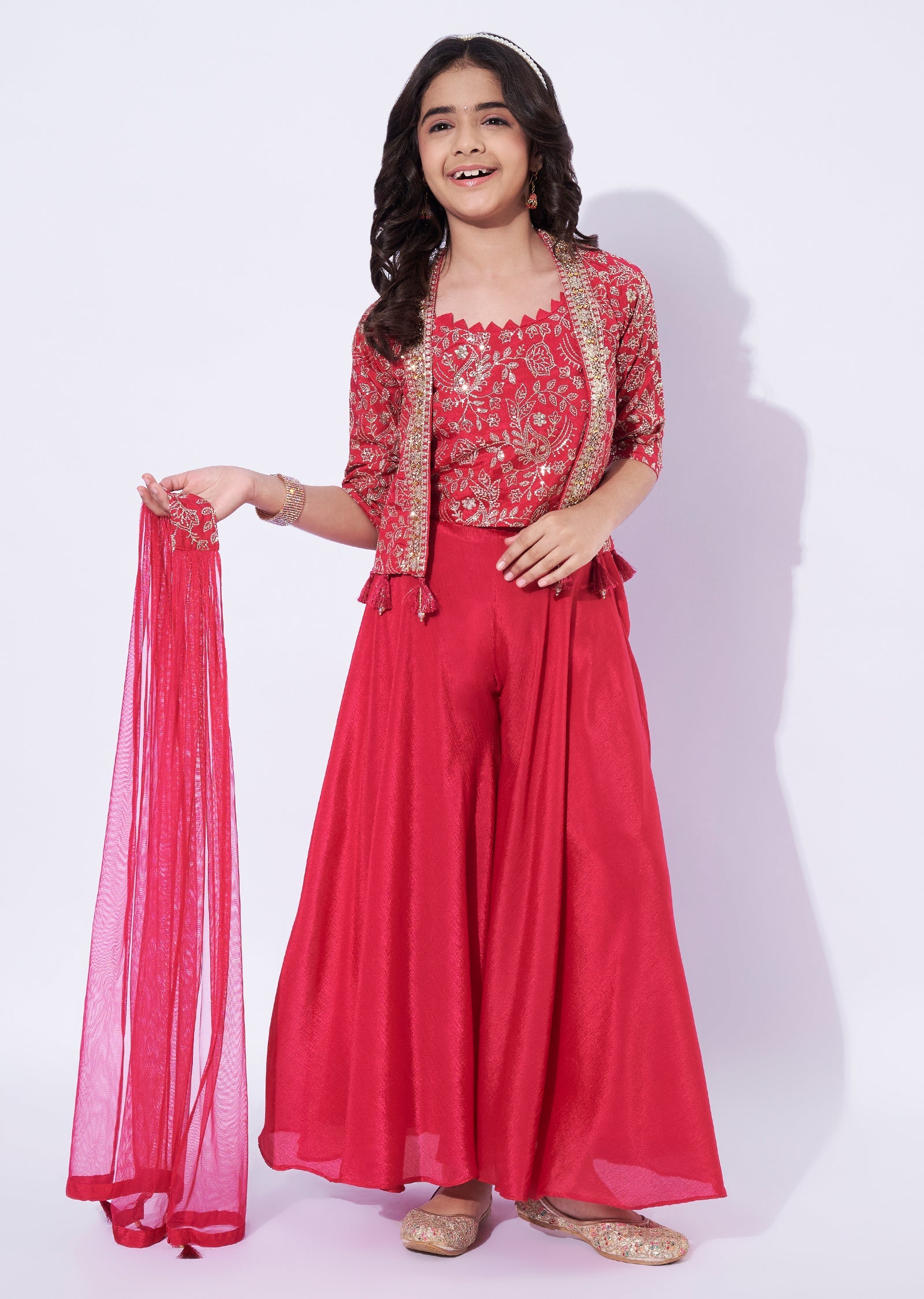 Pink Chinnon Girls Sharara