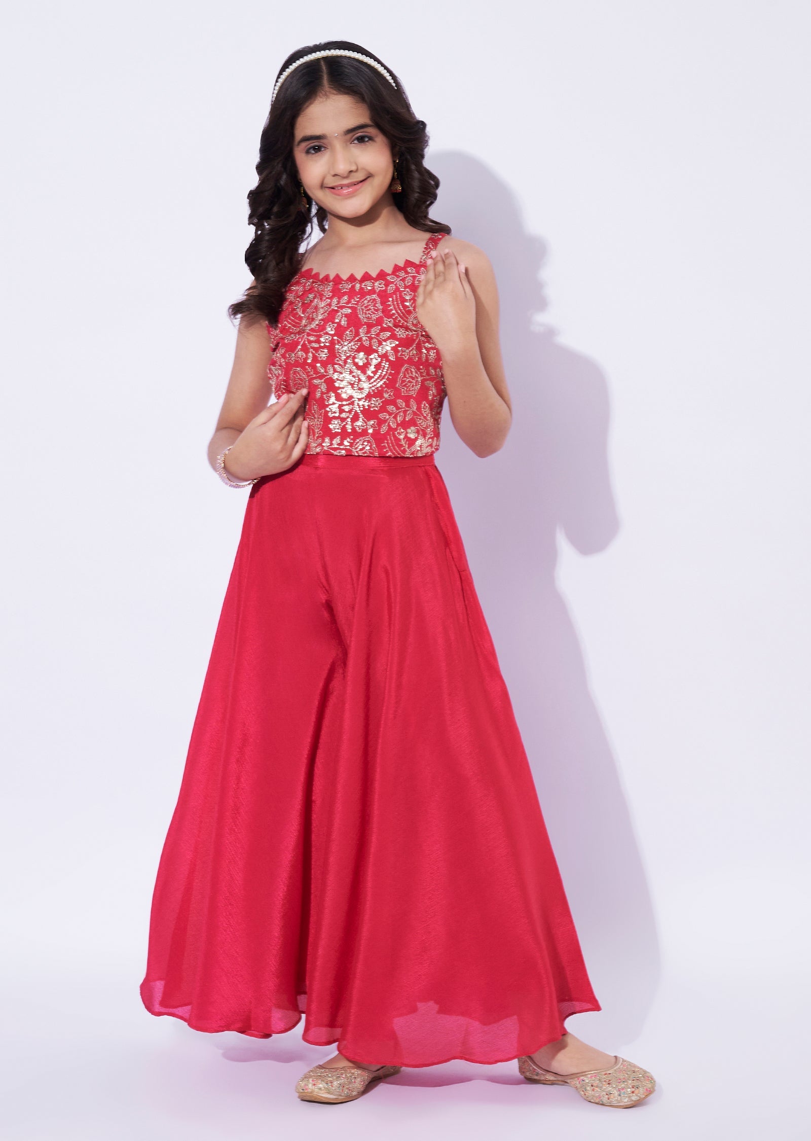 Pink Chinnon Girls Sharara