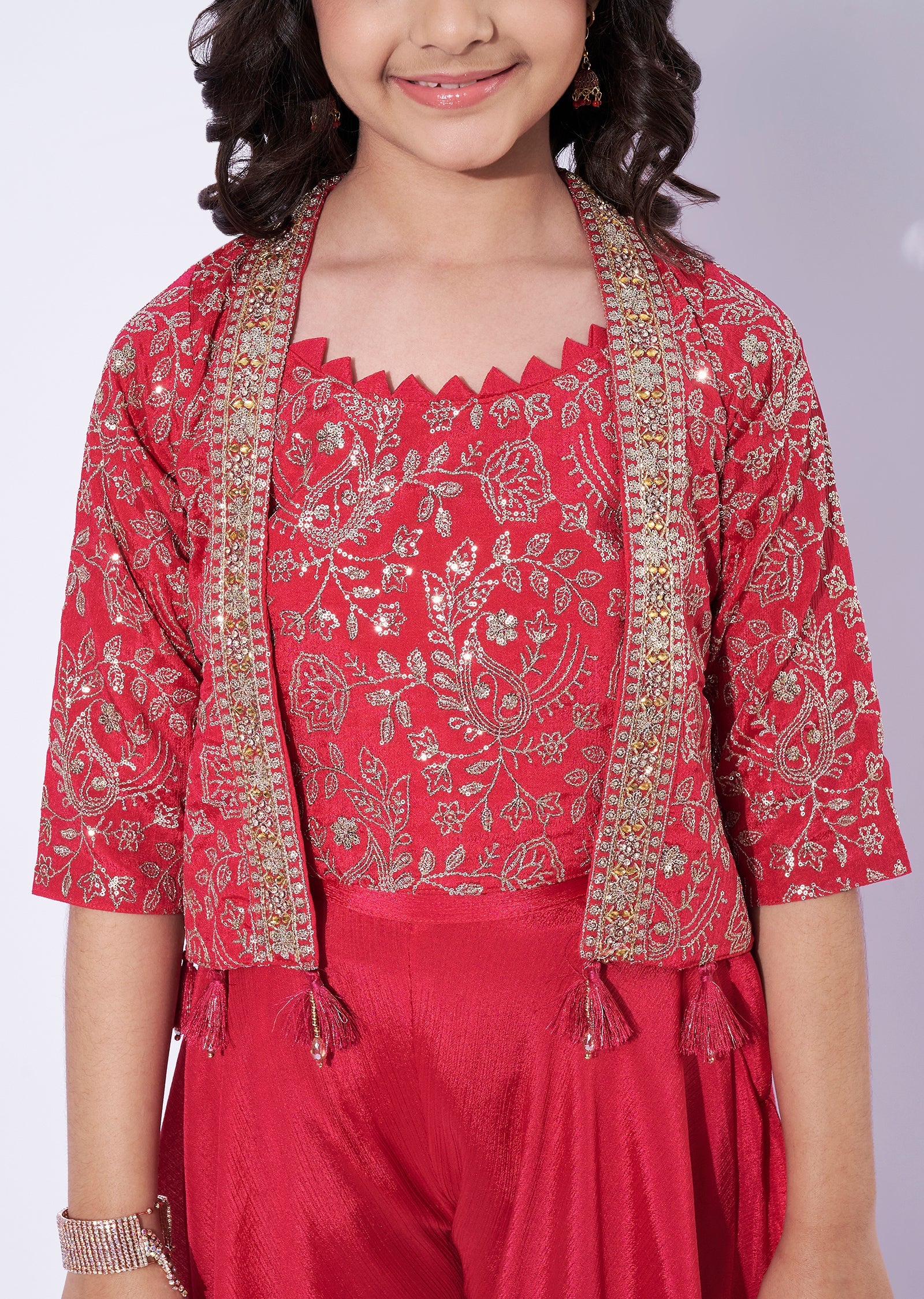 Pink Chinnon Girls Sharara