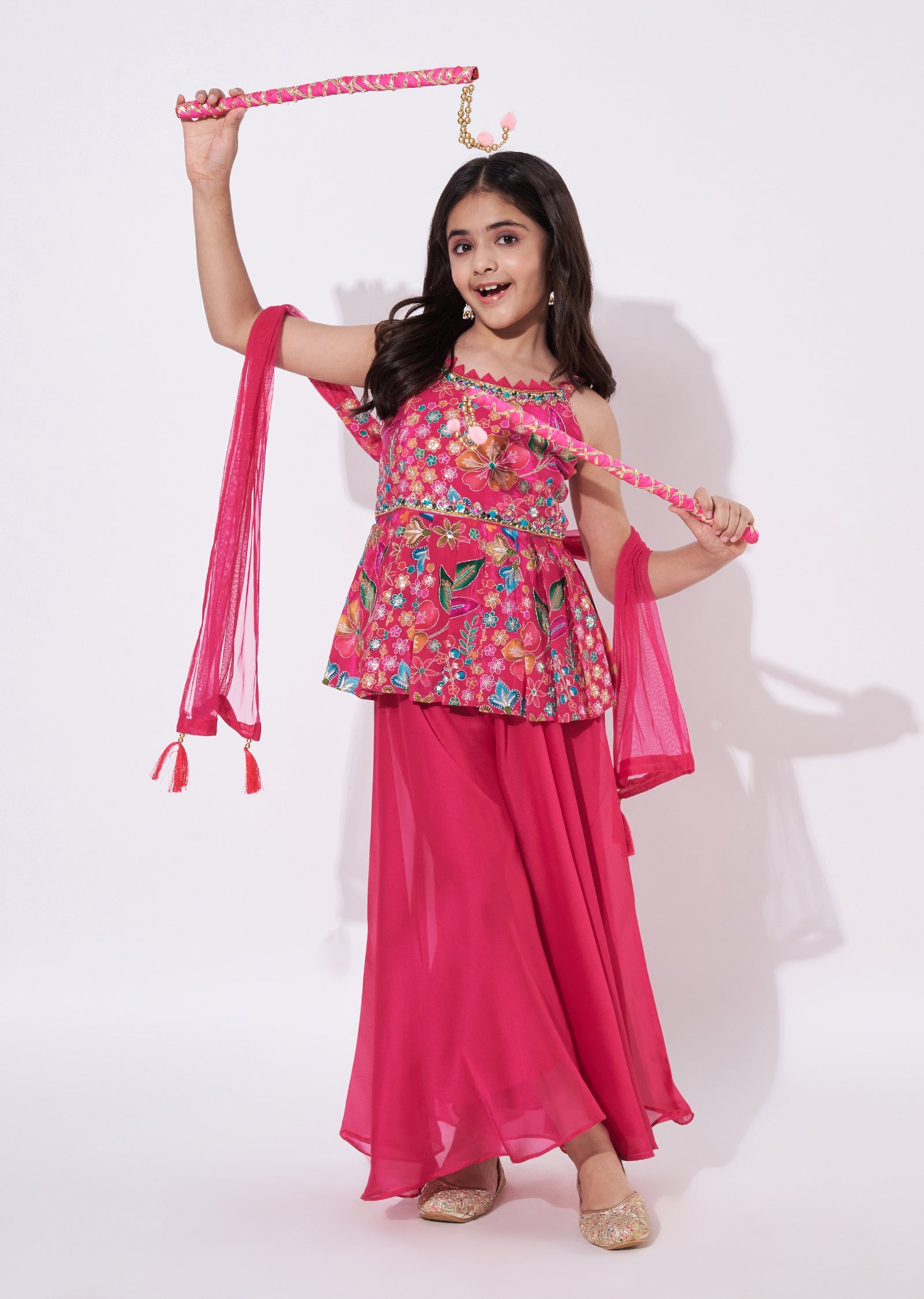 Rani Pink Georgette Gharara Set