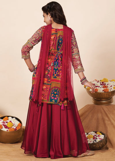 Magenta Silk Girla Gharara