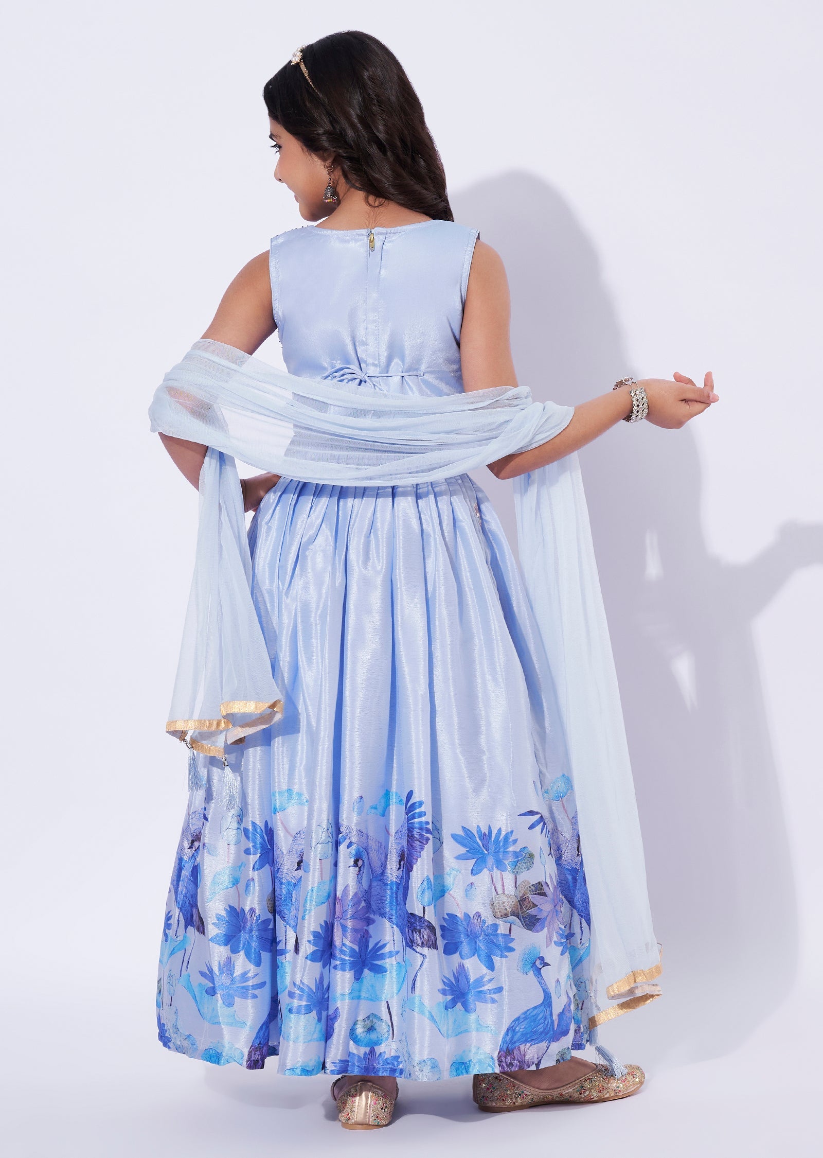 Blue chinnon Girls Sharara