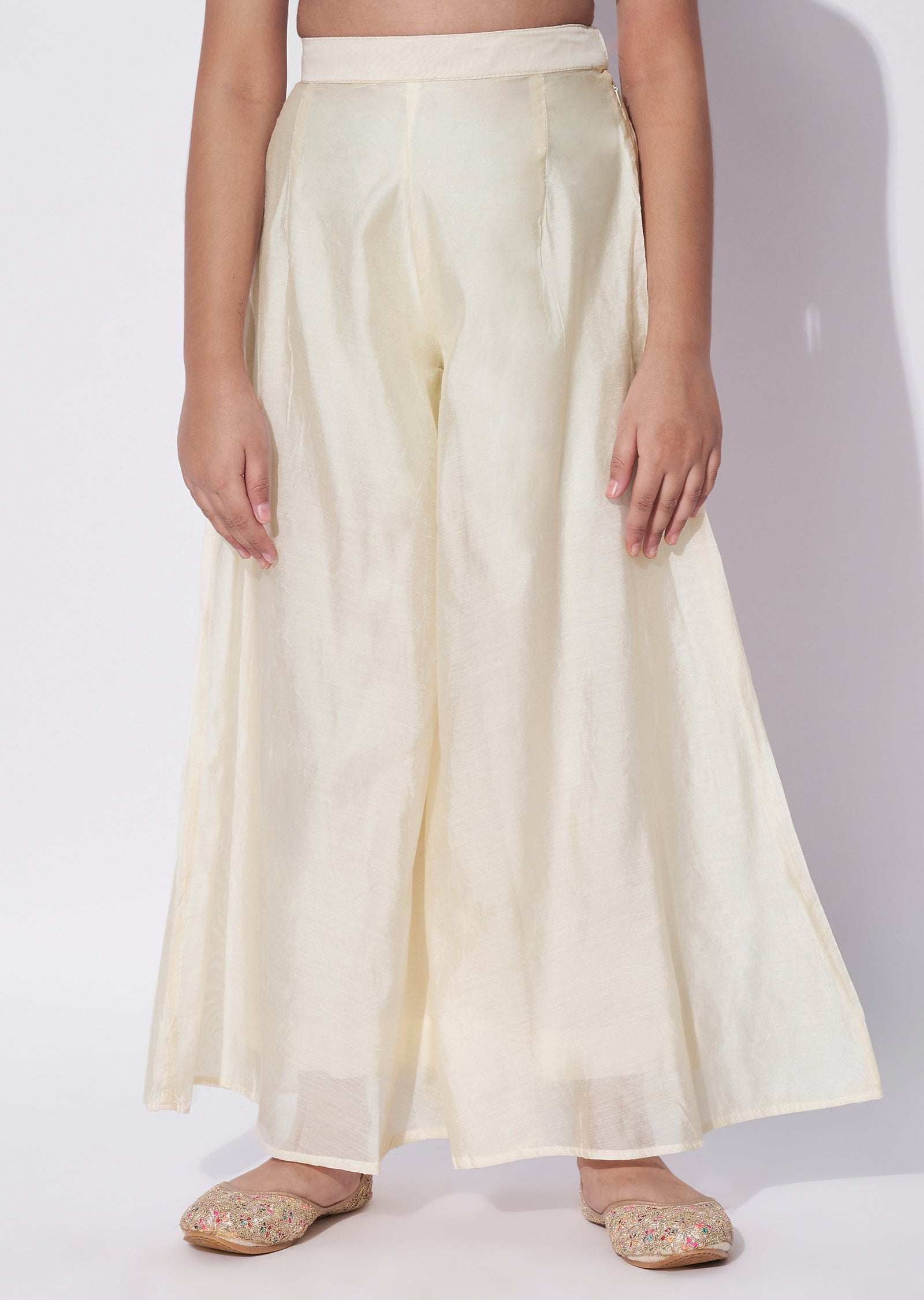 Cream Silk Anarkali Set - Long