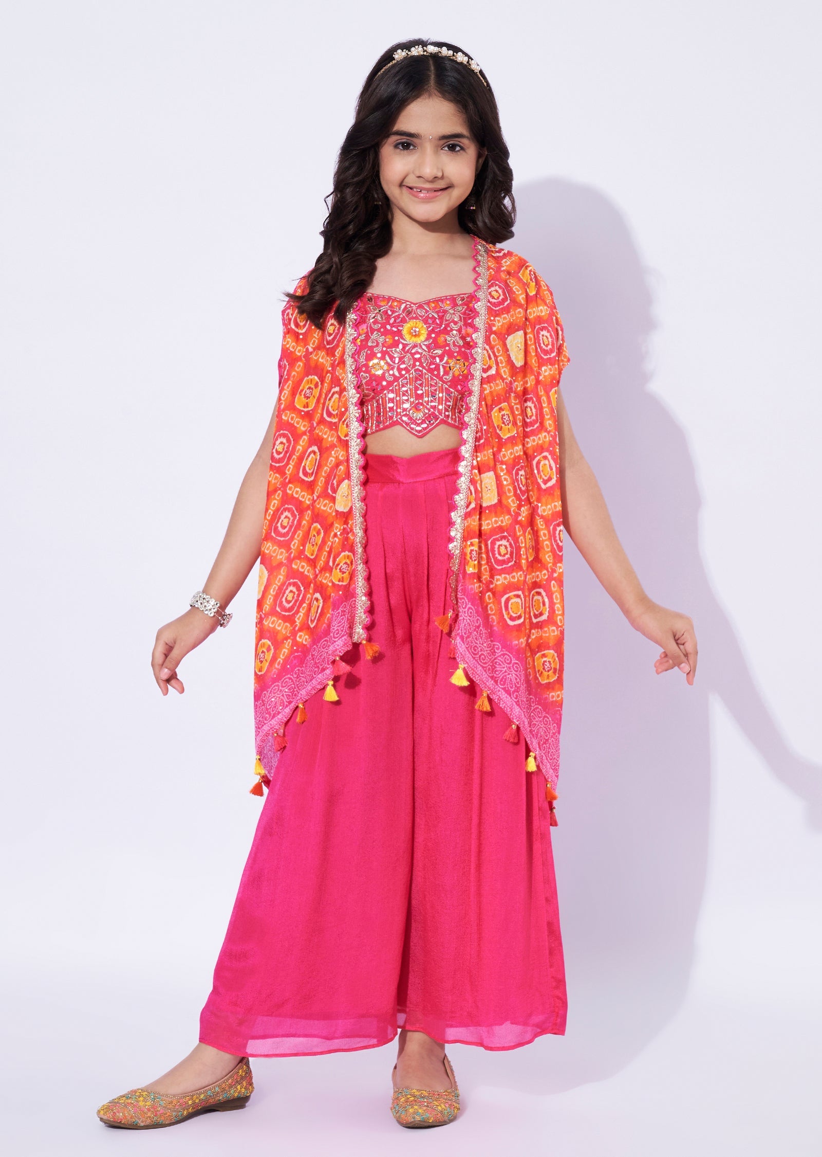 Rani Pink Chinnon Girls Sharara