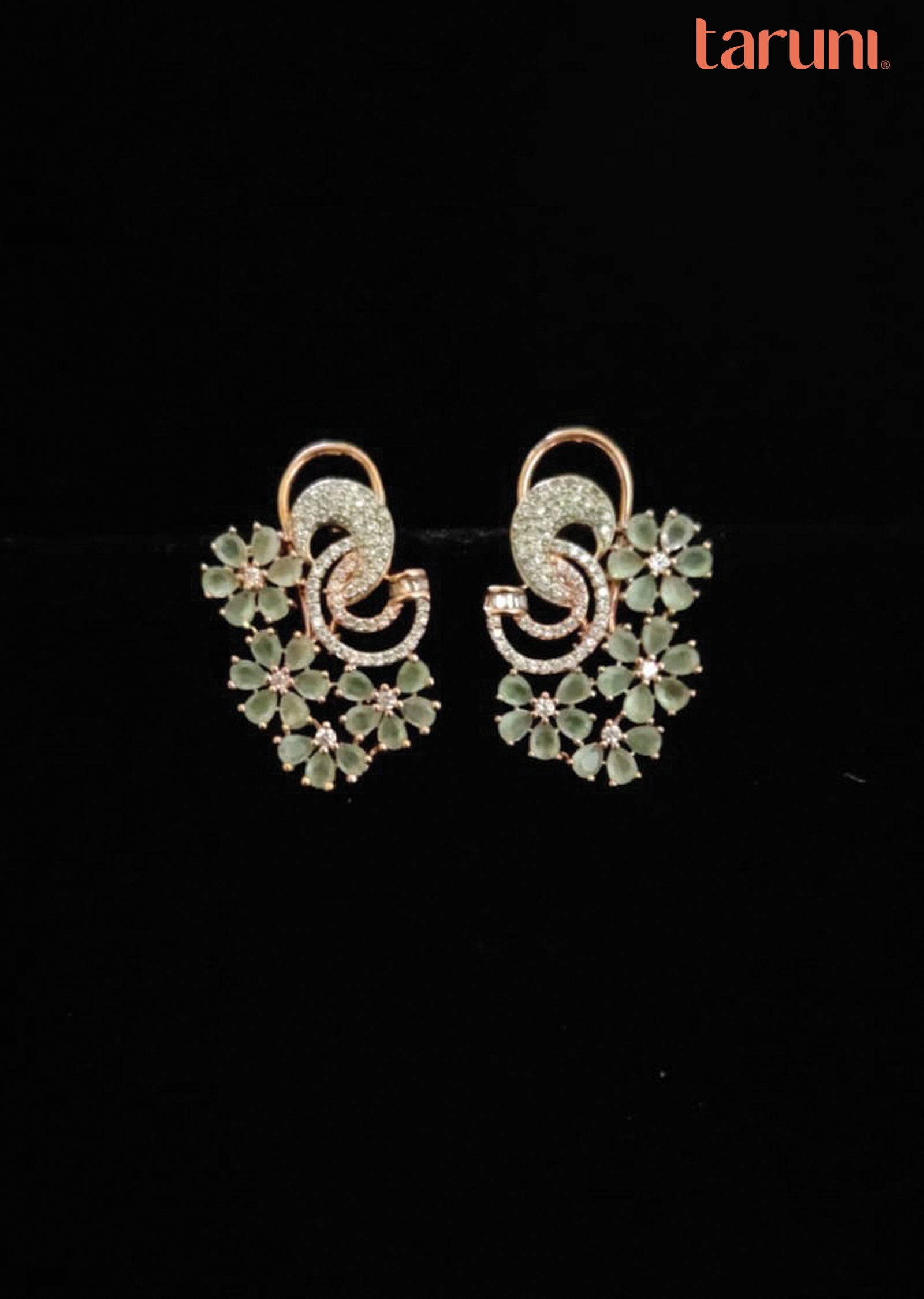 Light green Brass Earring