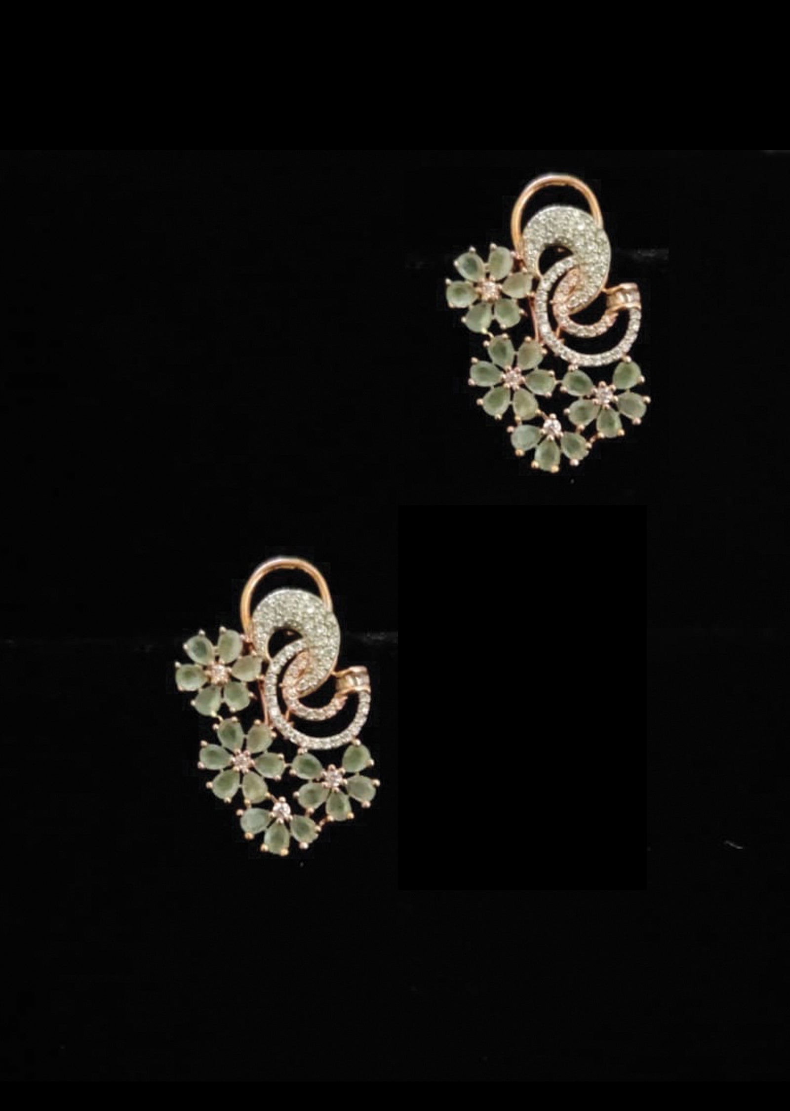 Light green Brass Earring
