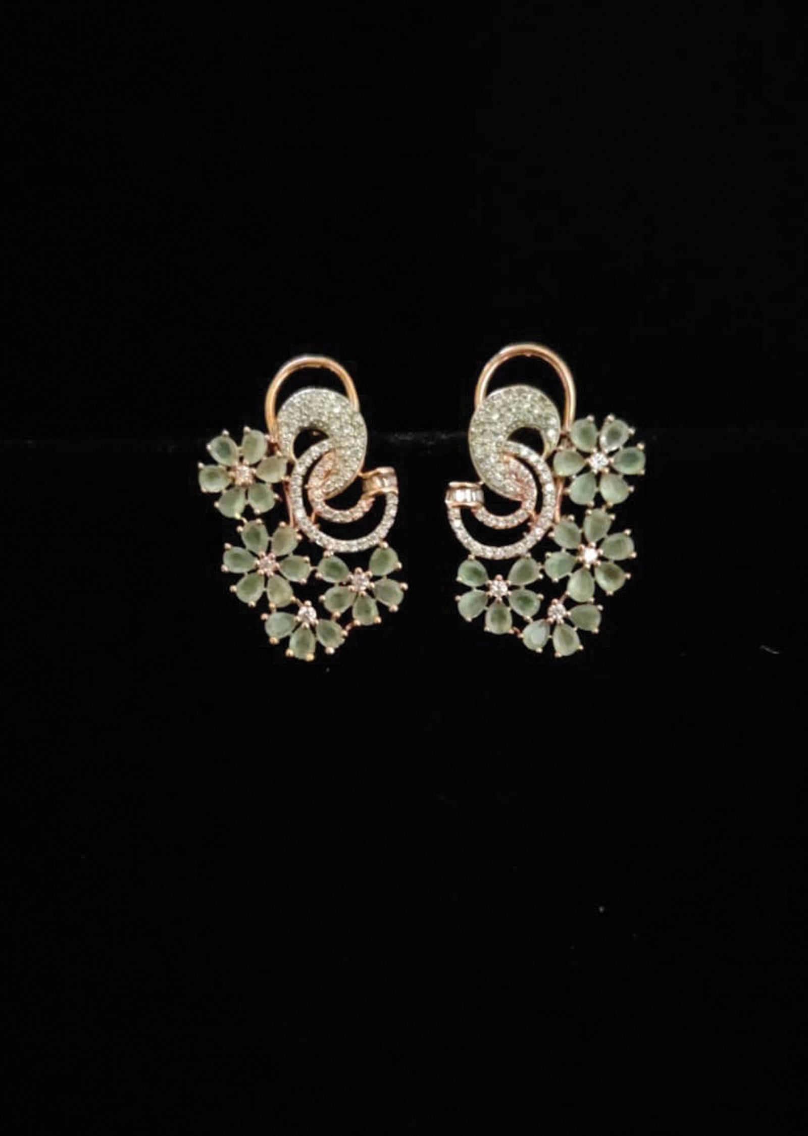 Light green Brass Earring