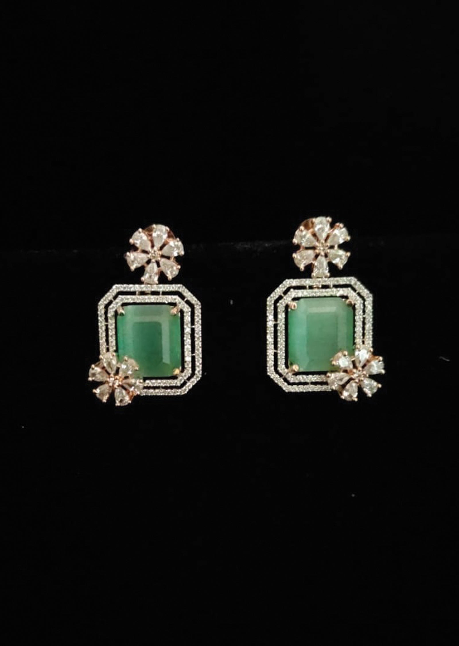 Mint Green Brass Earring