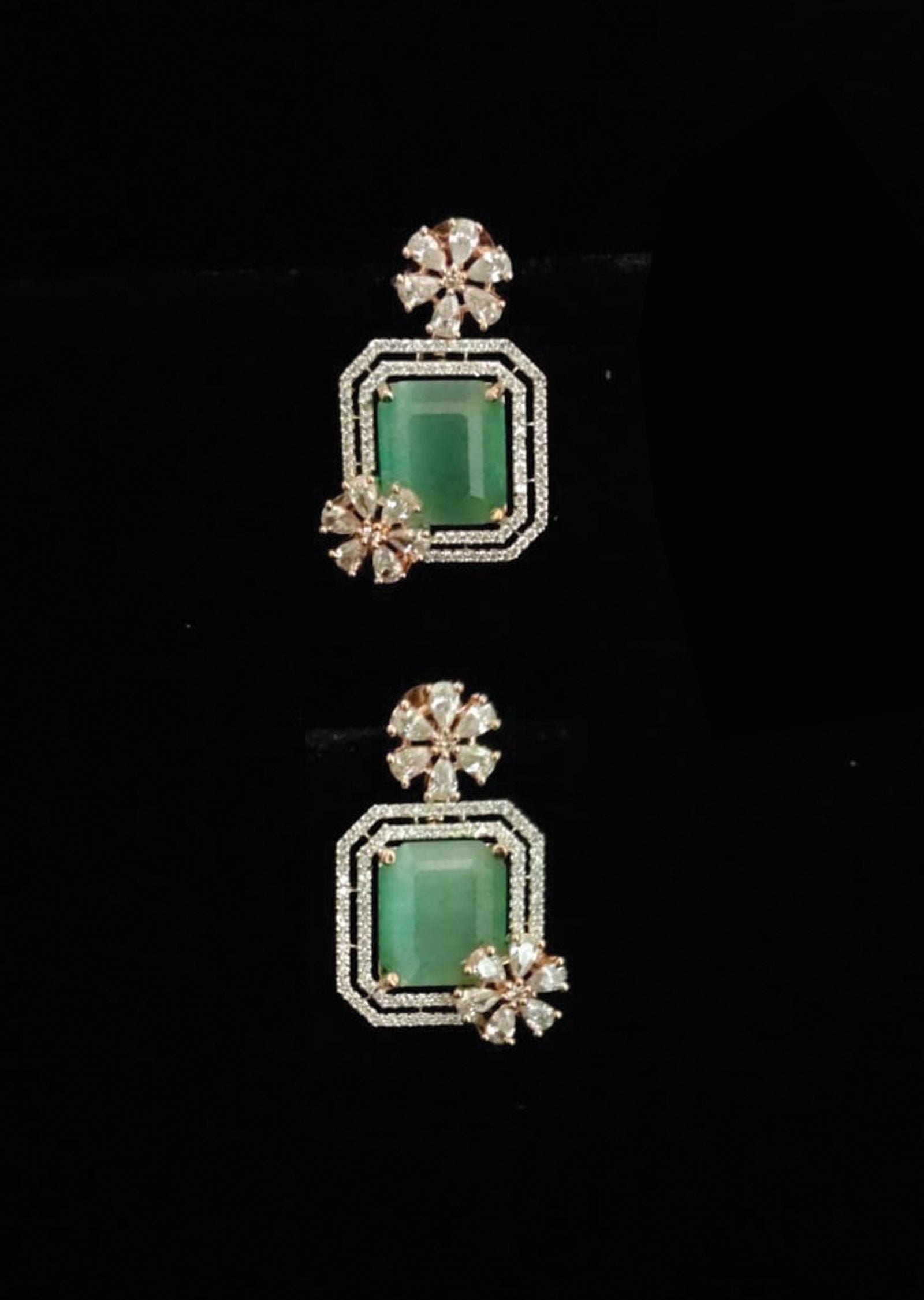 Mint Green Brass Earring