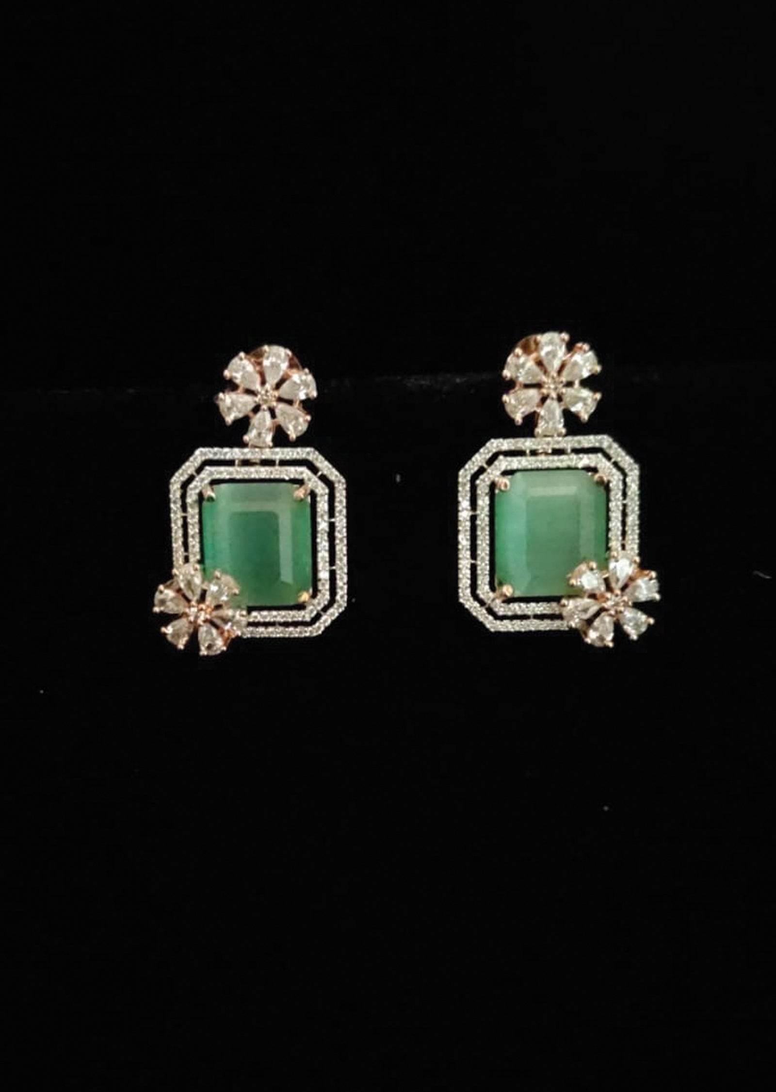 Mint Green Brass Earring