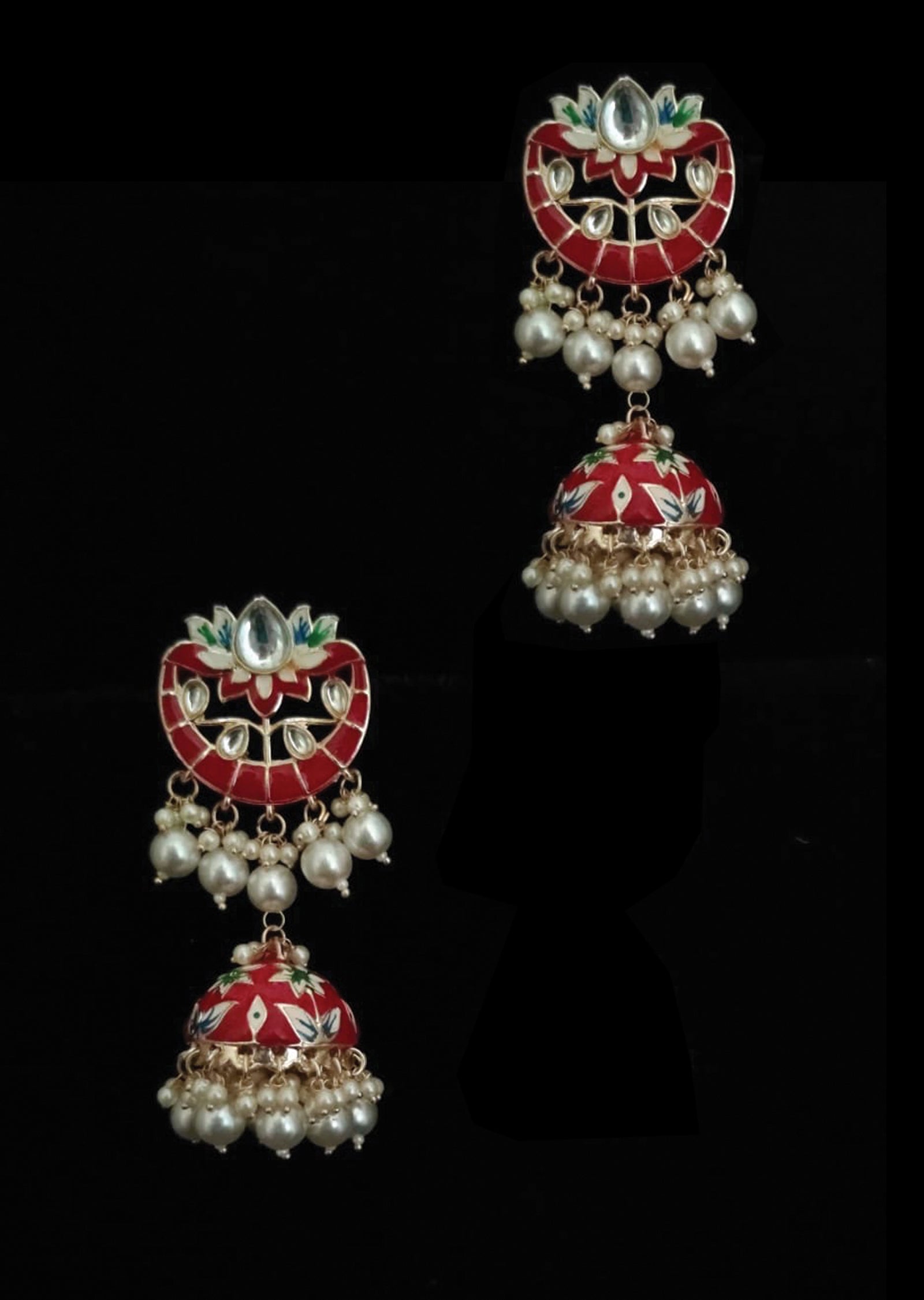 Red Brass Earring