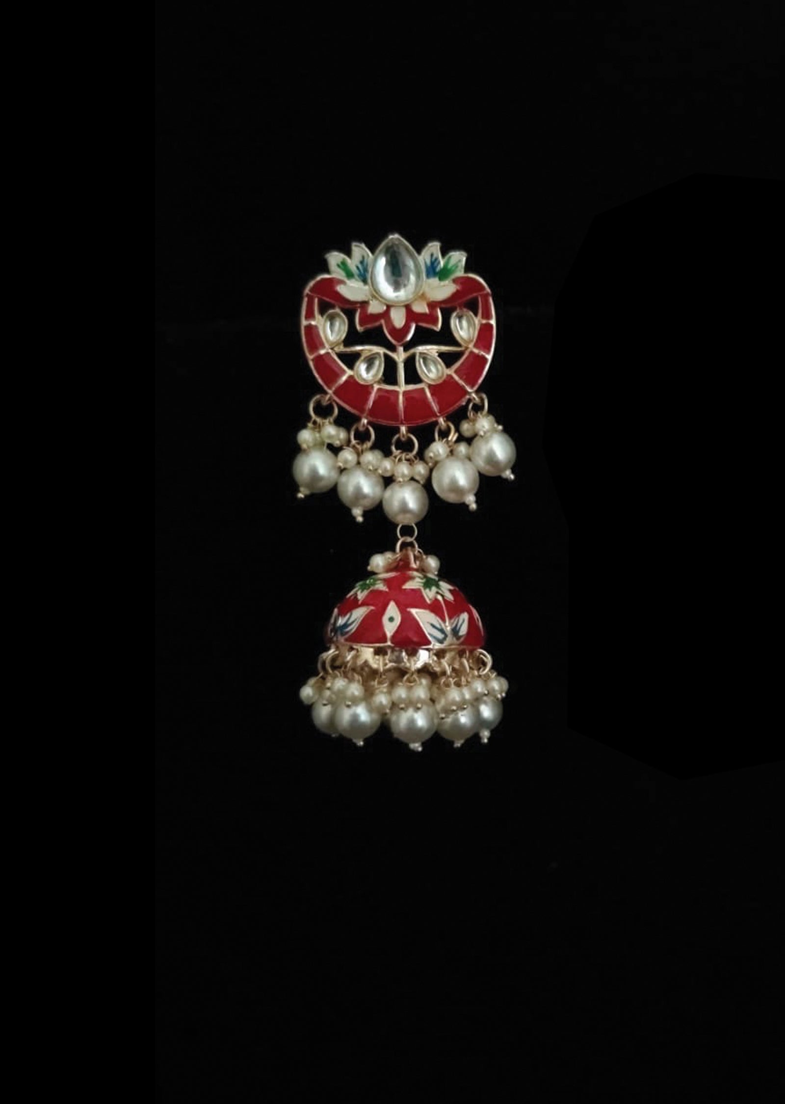 Red Brass Earring