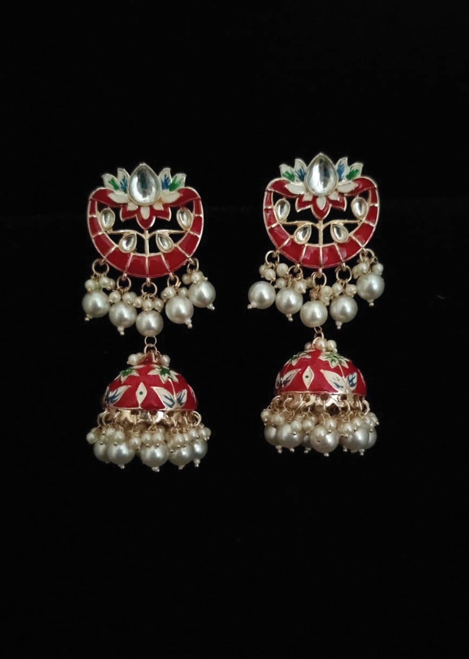 Red Brass Earring