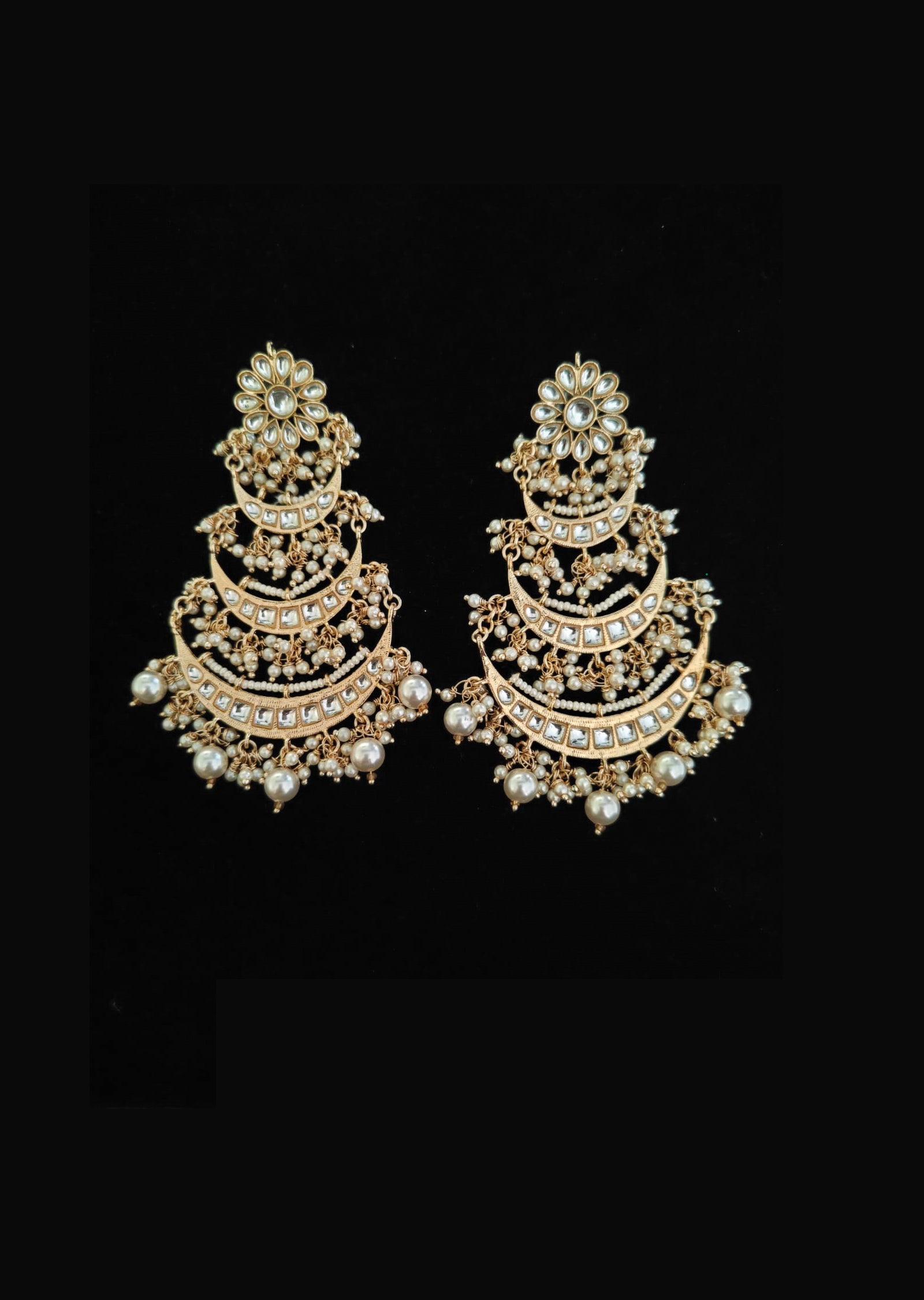 Meti Clear Gold Brass Earrings