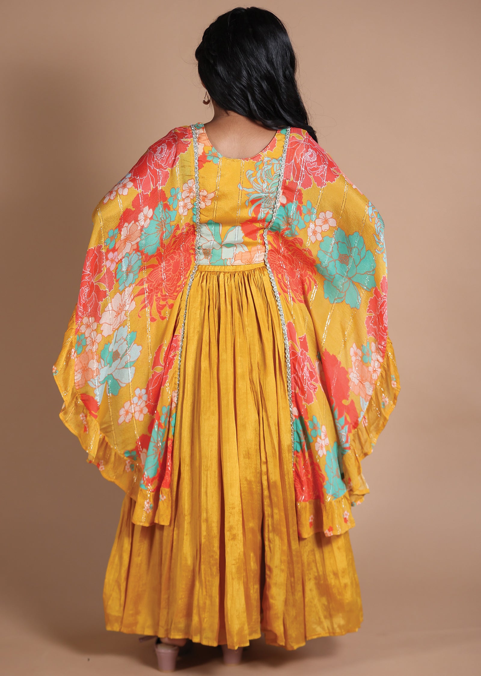 Mustard Chinnon Kids lehenga