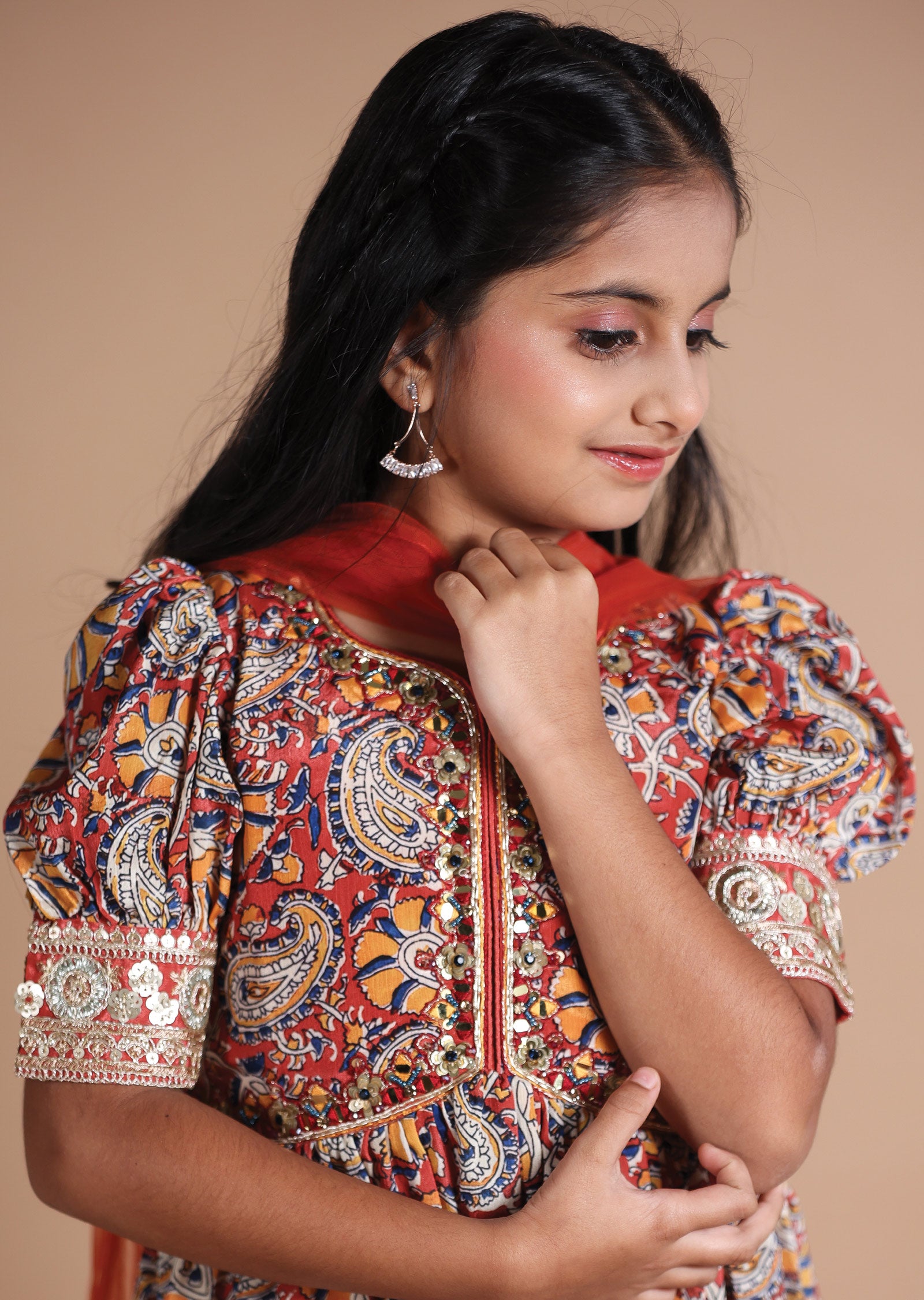 Rust Chinnon Kids Shararas Ghararas
