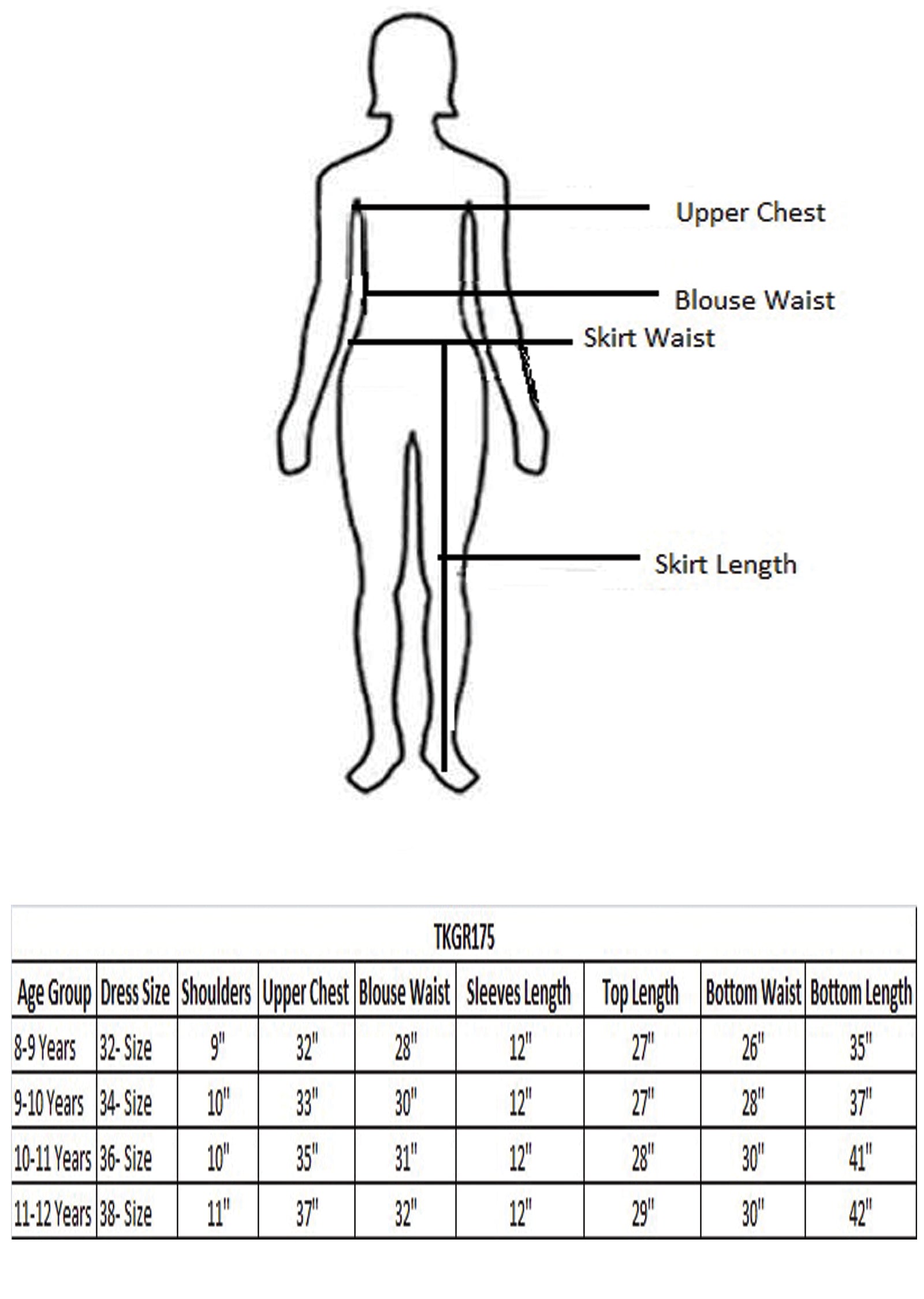 Rama Green Chinnon & Georgette Sharara Set for Kids