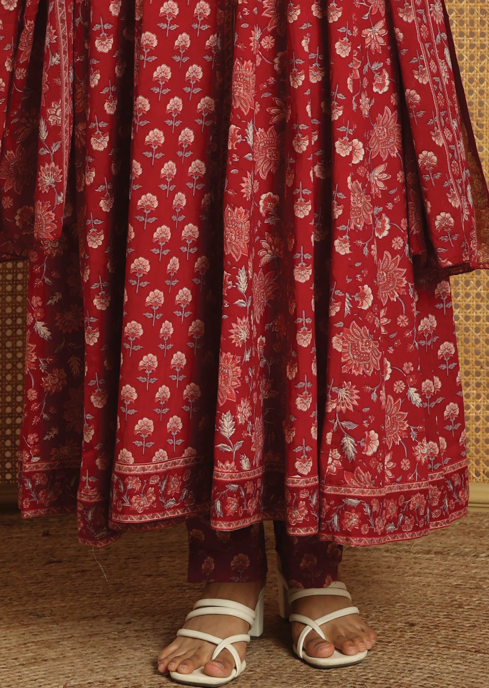 Magenta Cotton Anarkali Suit