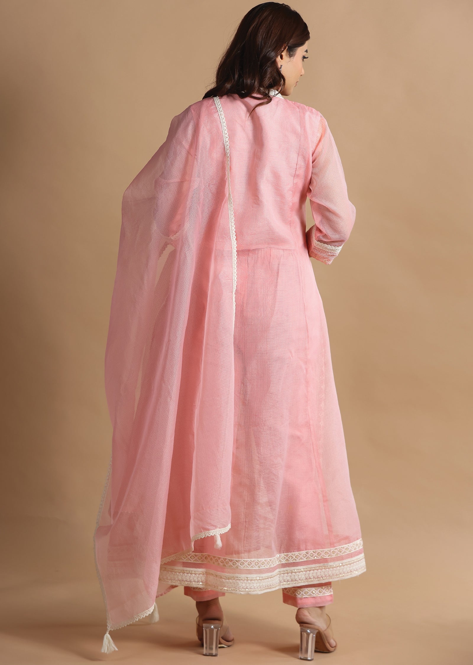 Peach Kotha Anarkali