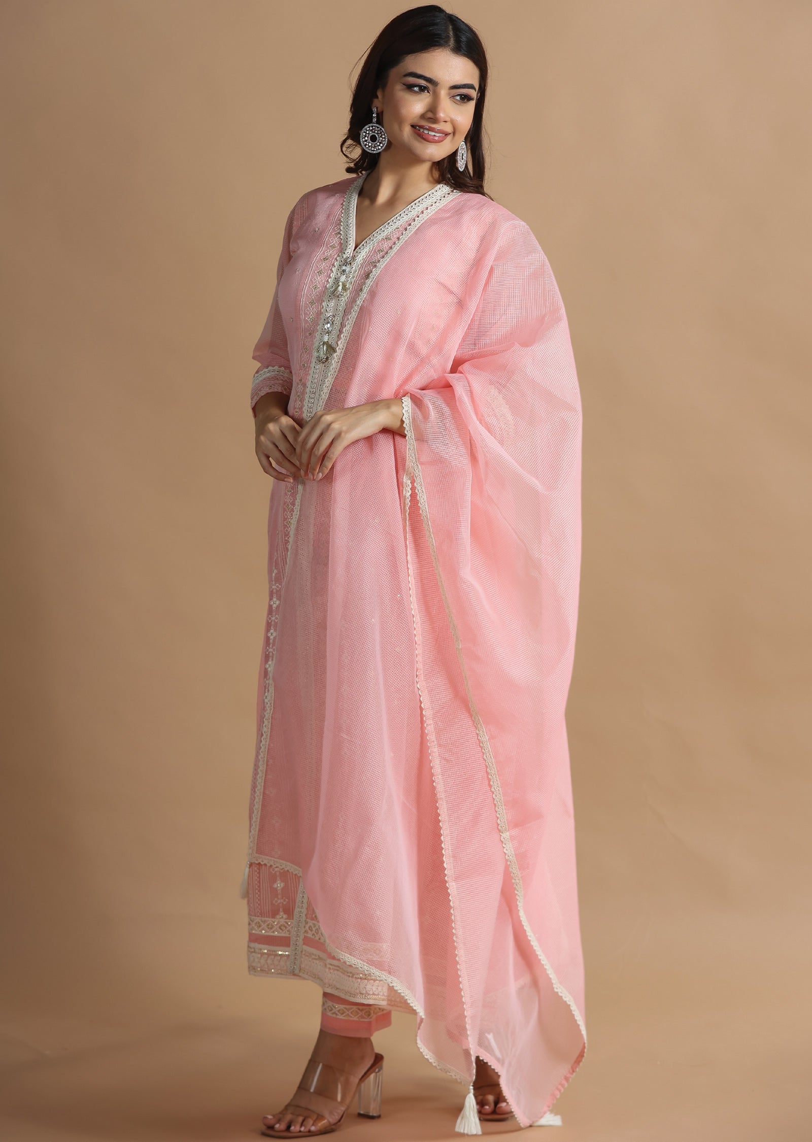 Peach Kotha Anarkali