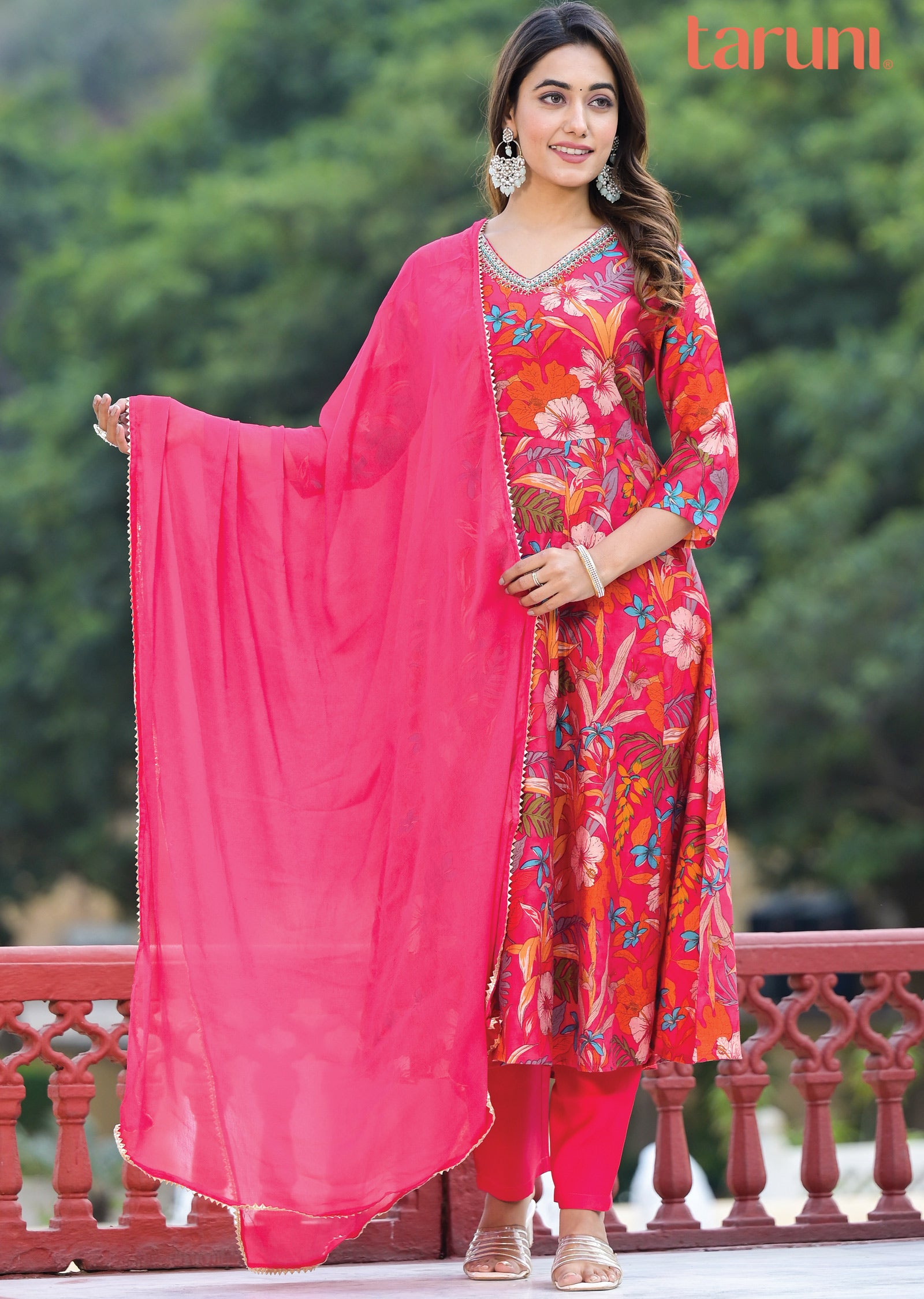 sachin and babi light blue dress Chiffon Anarkali Gown for Little Girls main image 0