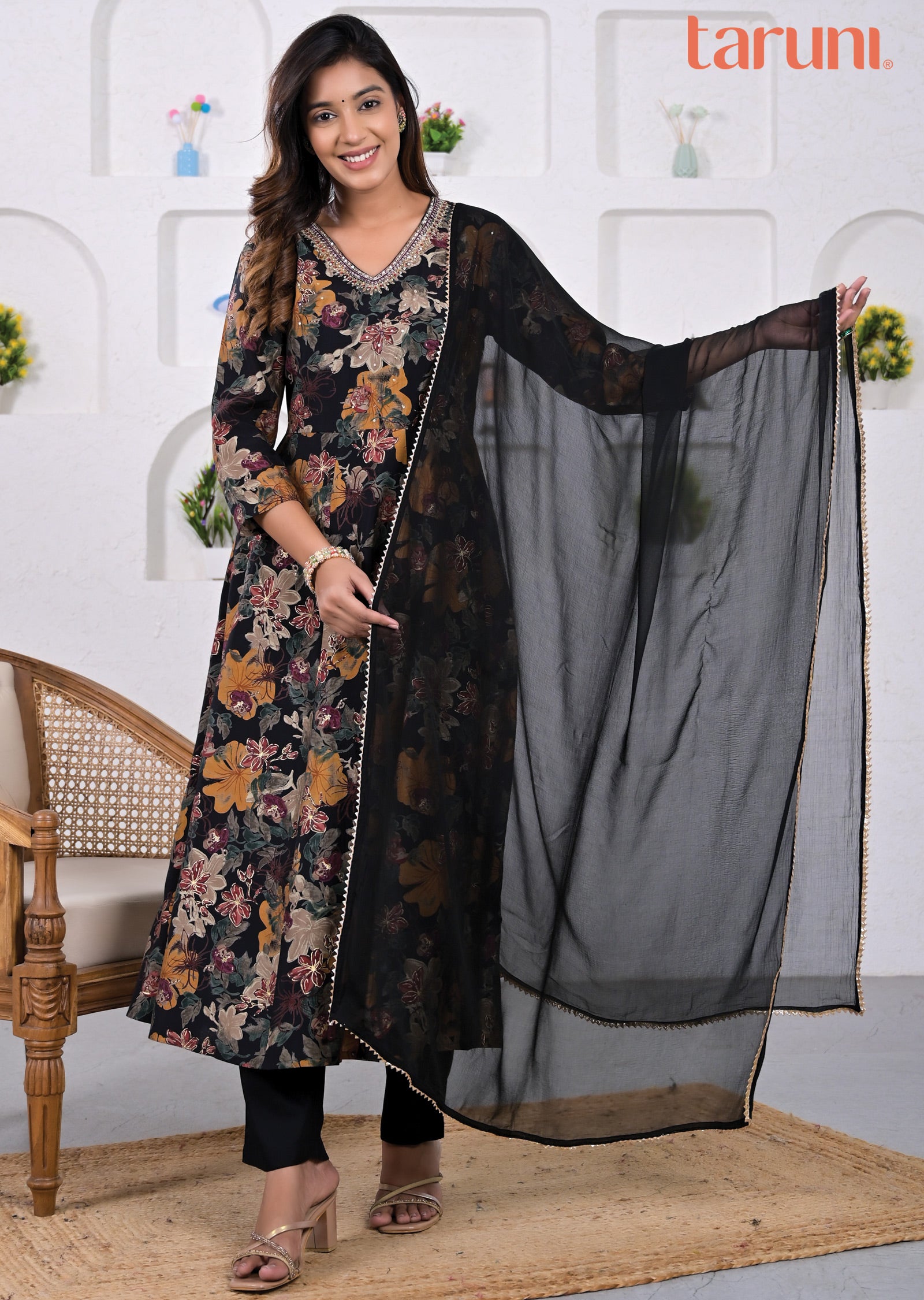 blue dress for baby girl Buy Black Mal Cotton Stitched Anarkali Suit VSSS – vastradi.com main image 1