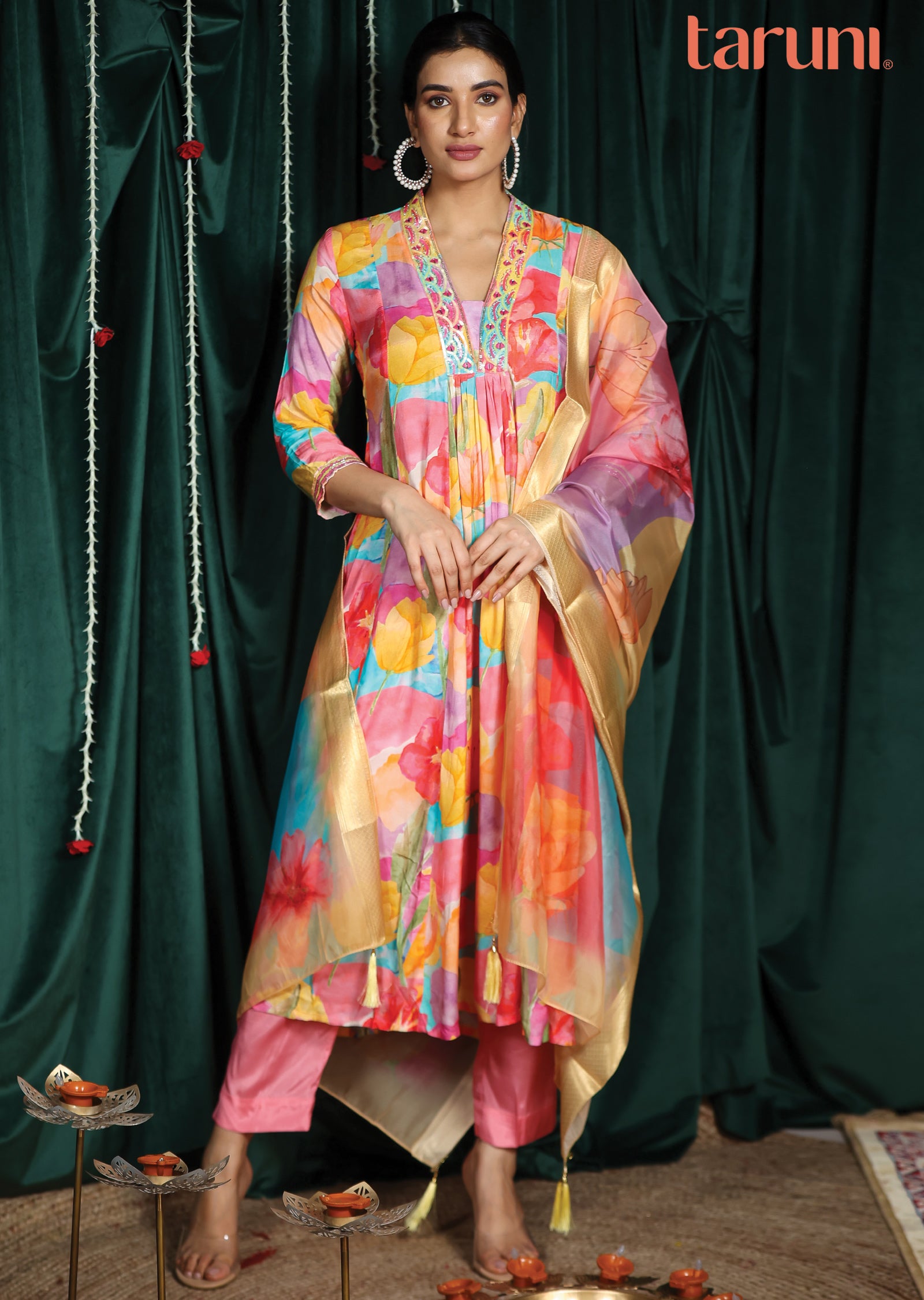 Multi Color Muslin Anarkali
