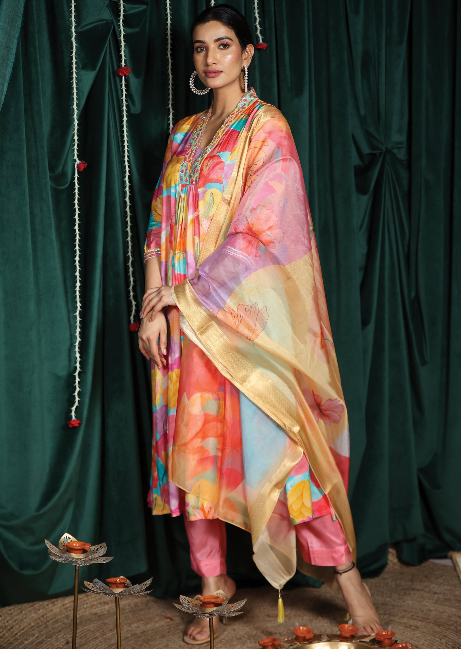 Multi Color Muslin Anarkali