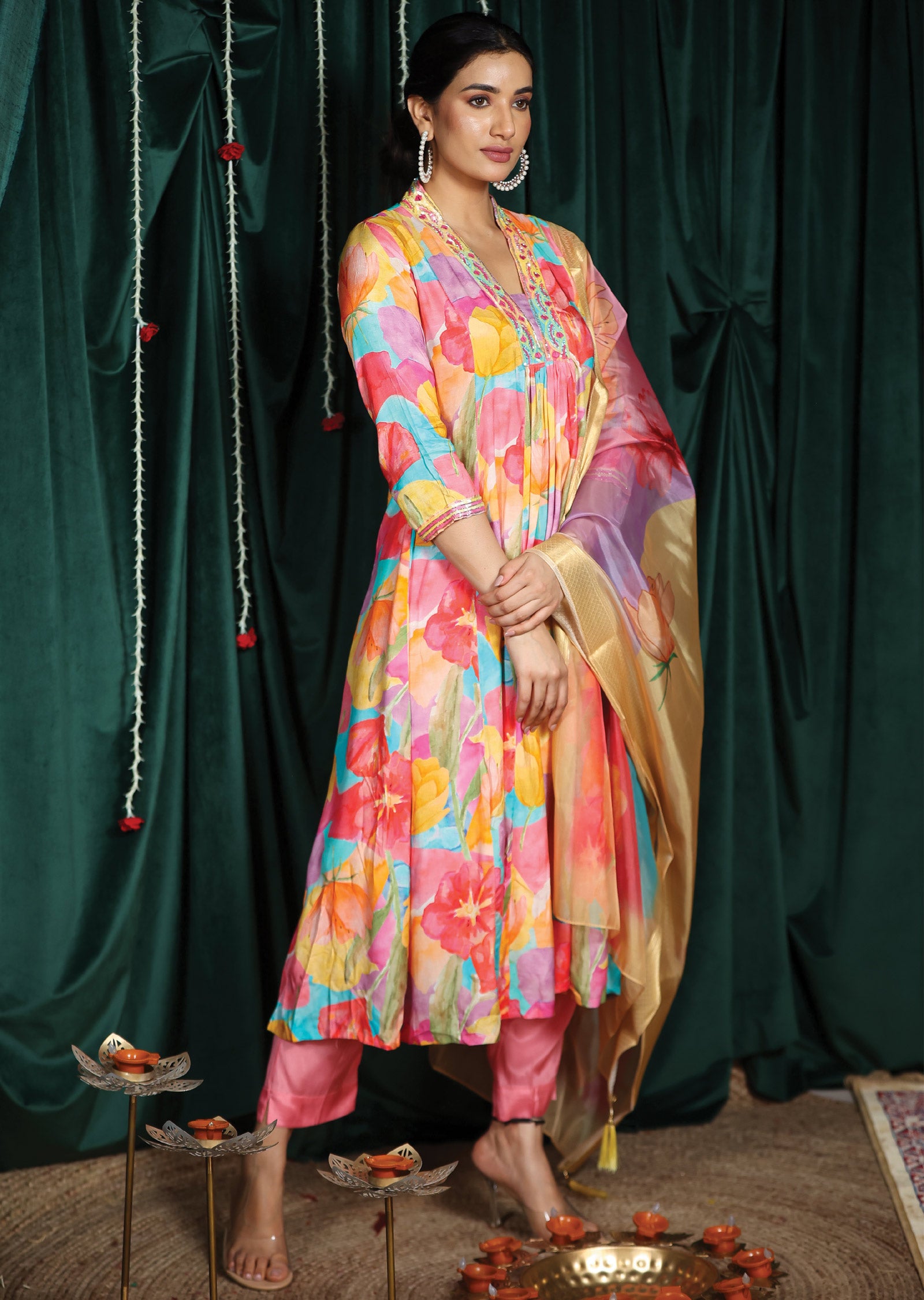 Multi Color Muslin Anarkali