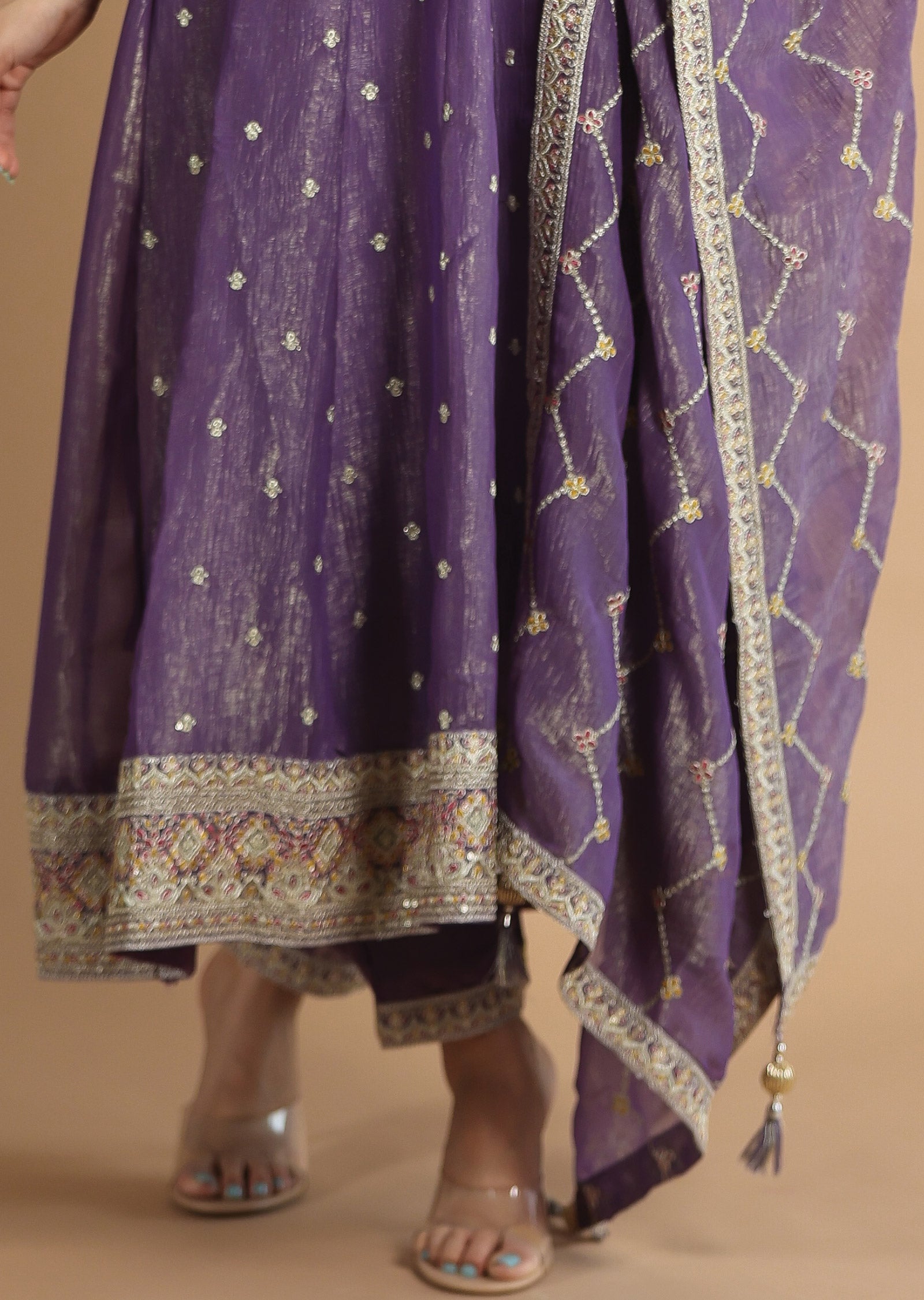 Purple Tissue Georgette Anarkali