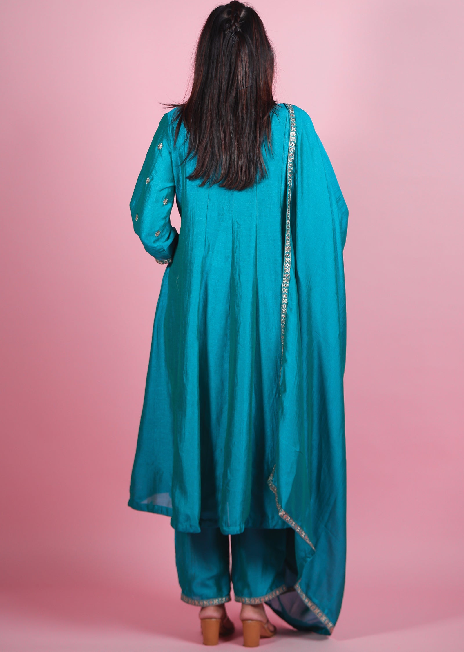 Blue Silk Anarkali