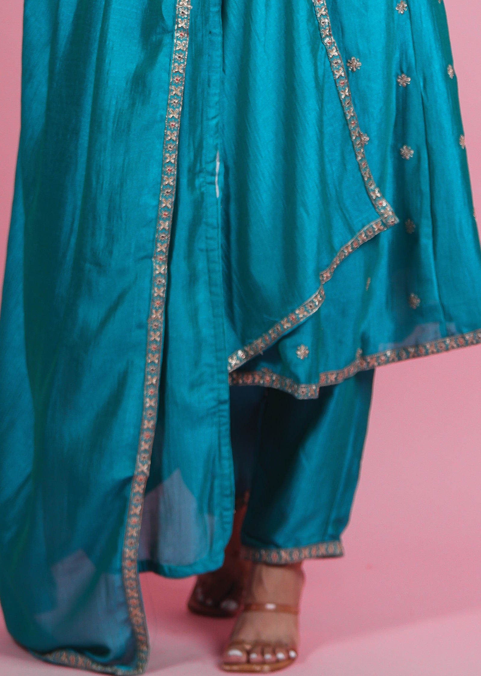 Blue Silk Anarkali
