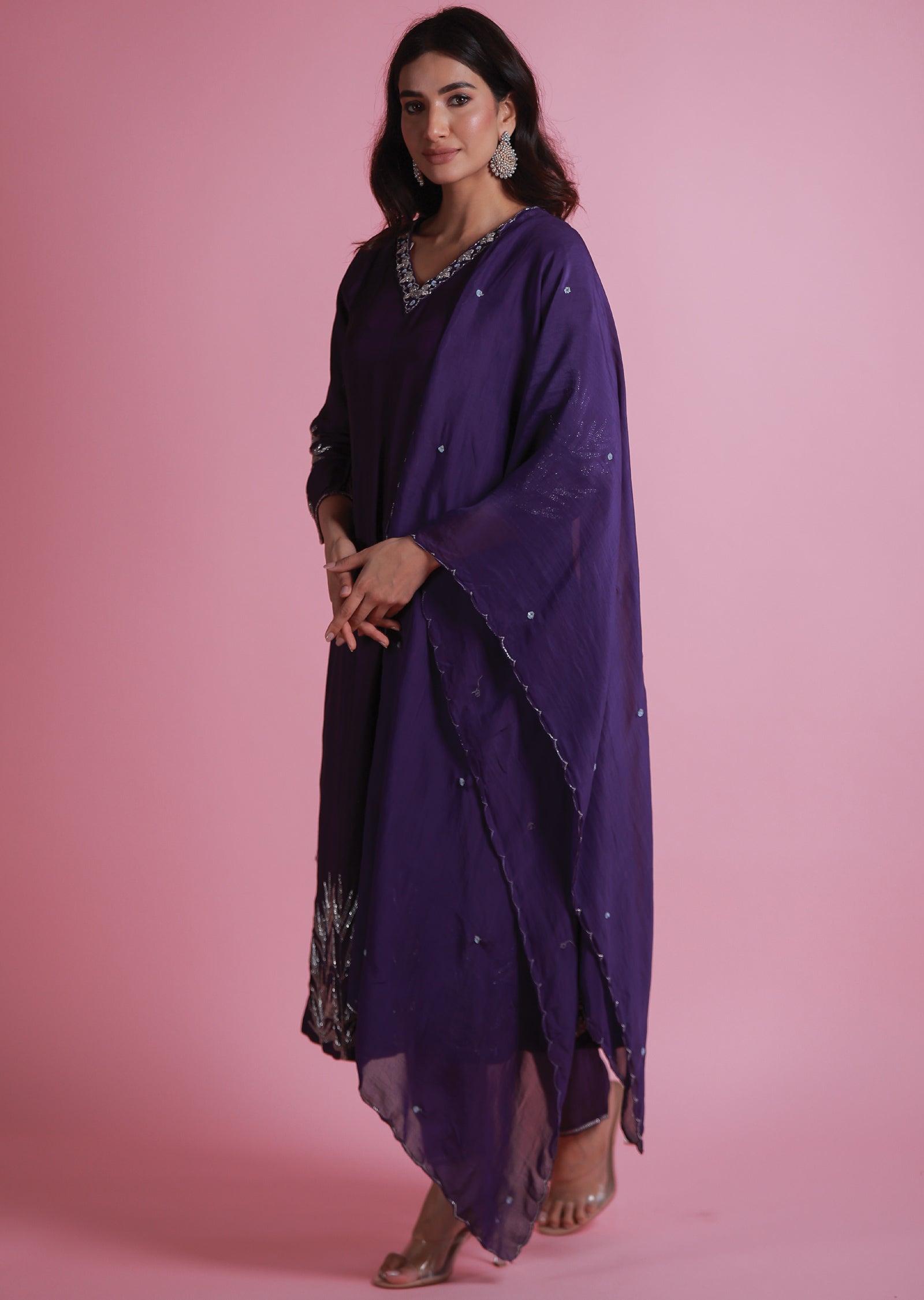 Purple Silk Anarkali