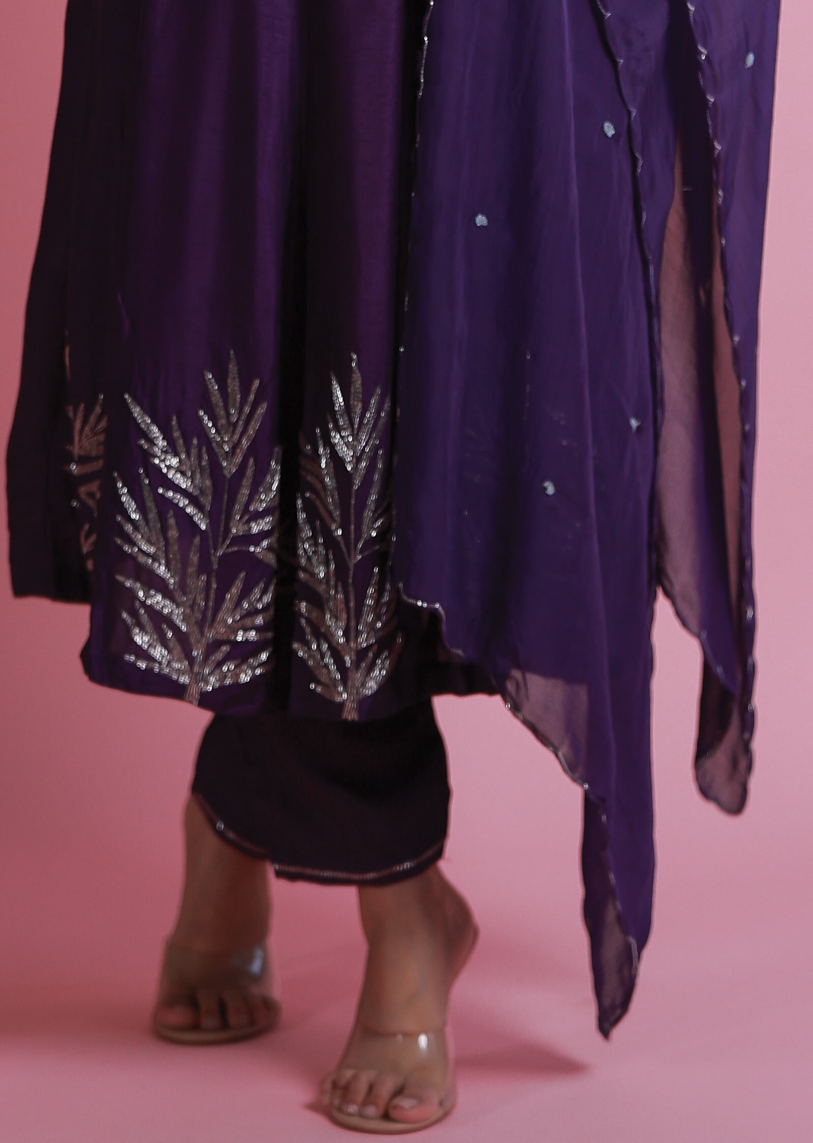 Purple Silk Anarkali