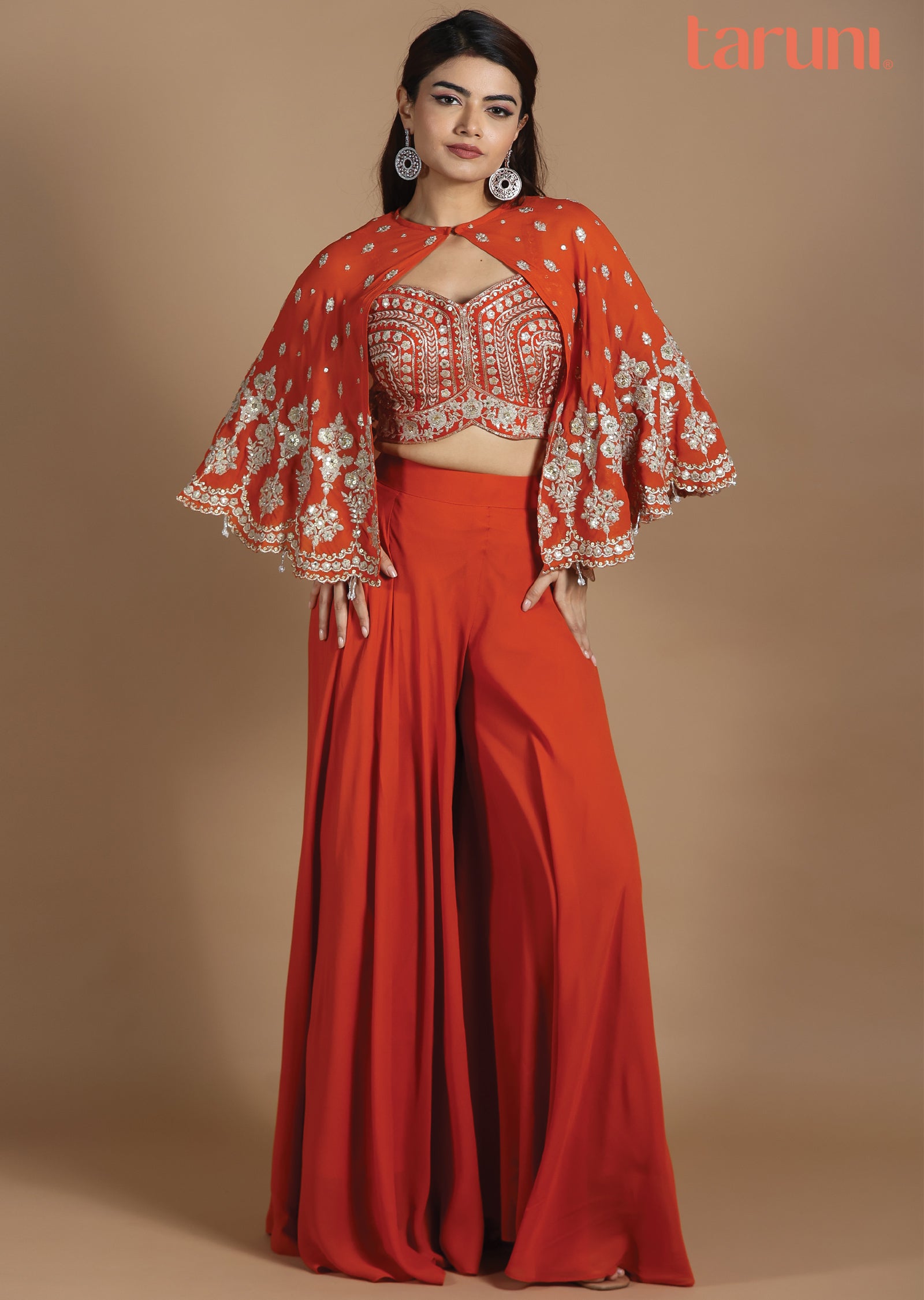 Fusion Kurti Unique Party Wear Indo Western Dress Buy Orange Chinon  Exuberance Indo Western Online In