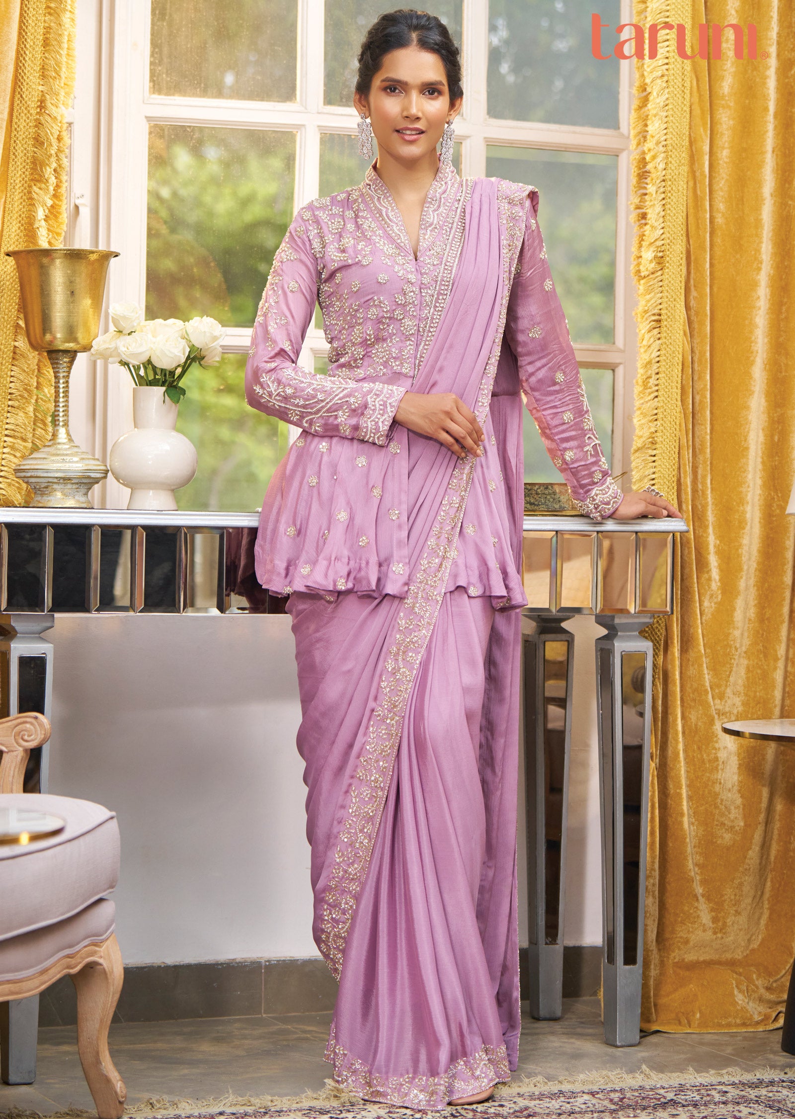 Lavender Chinnon Fusion Indo-Western