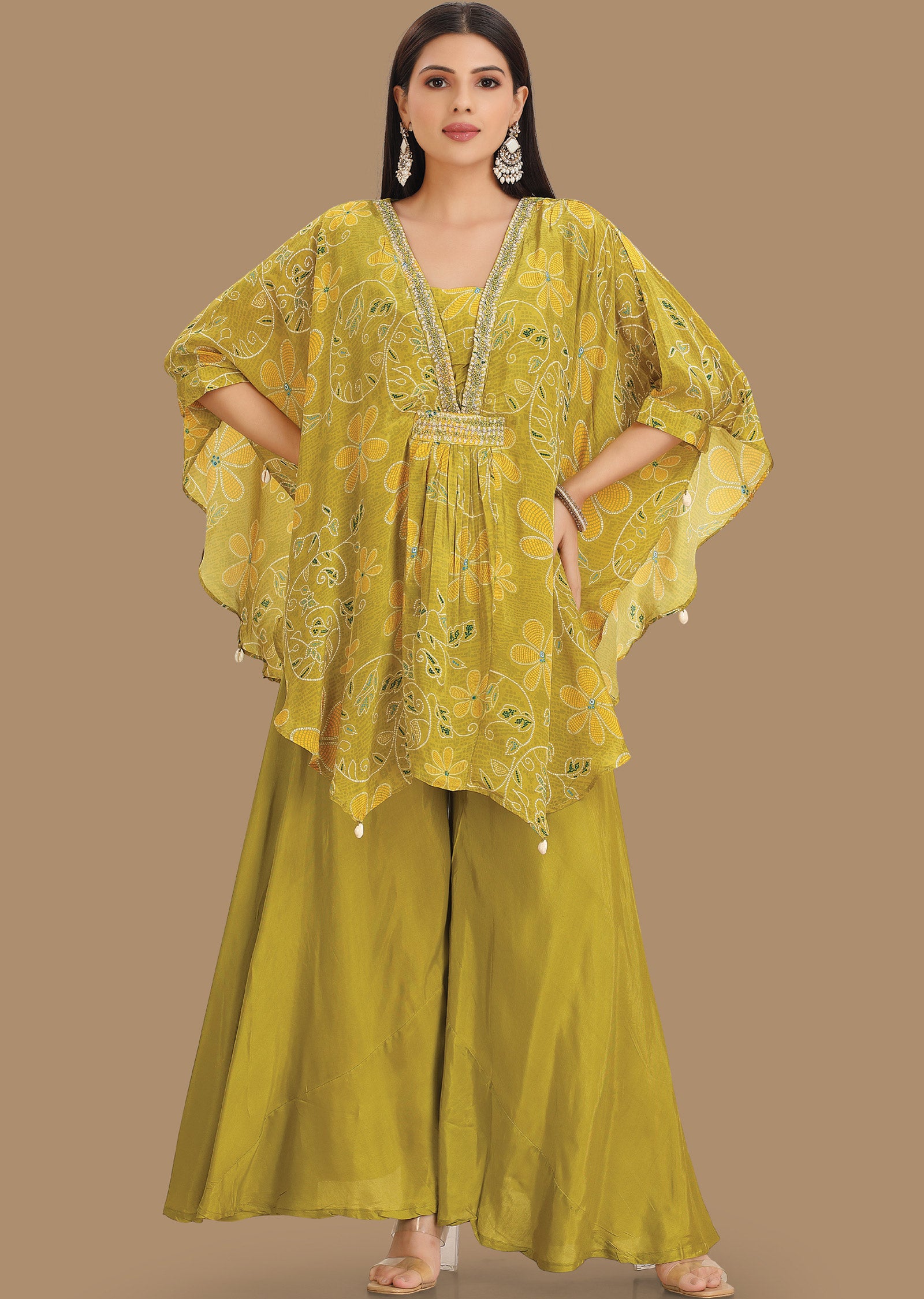 Lime Green Kaftan Set