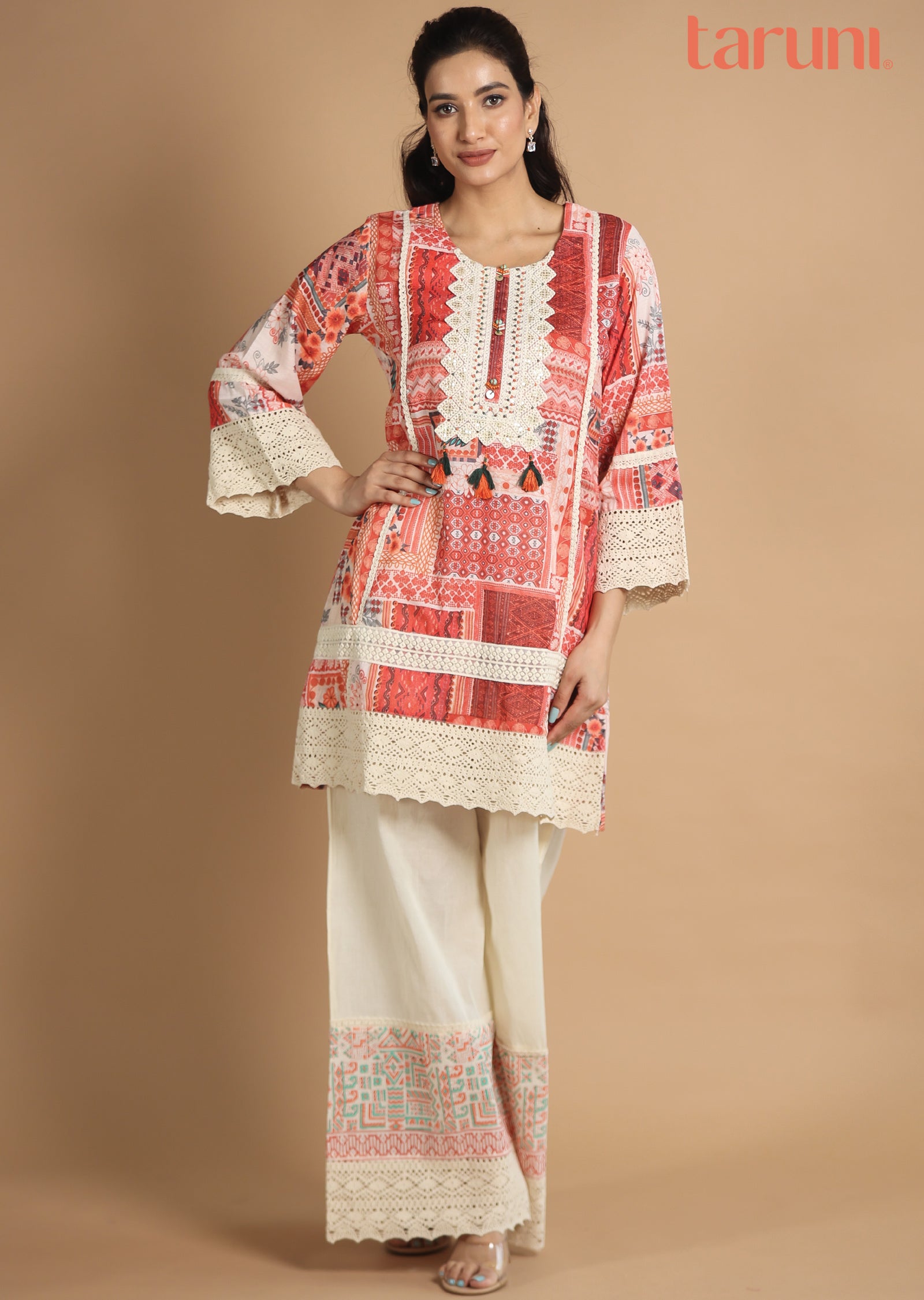Rust Cotton Fusion/Indo-Western