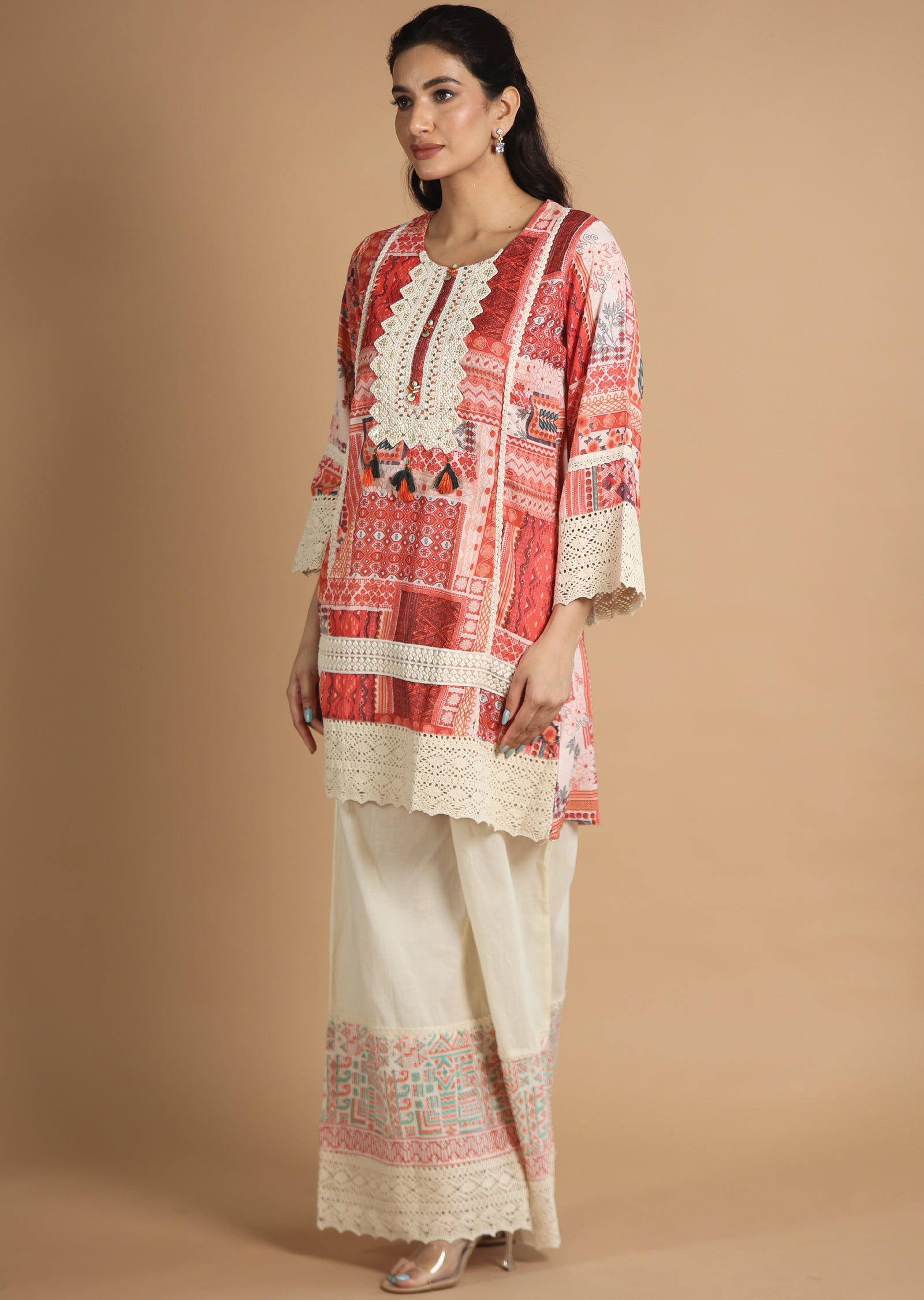 Rust Cotton Fusion/Indo-Western