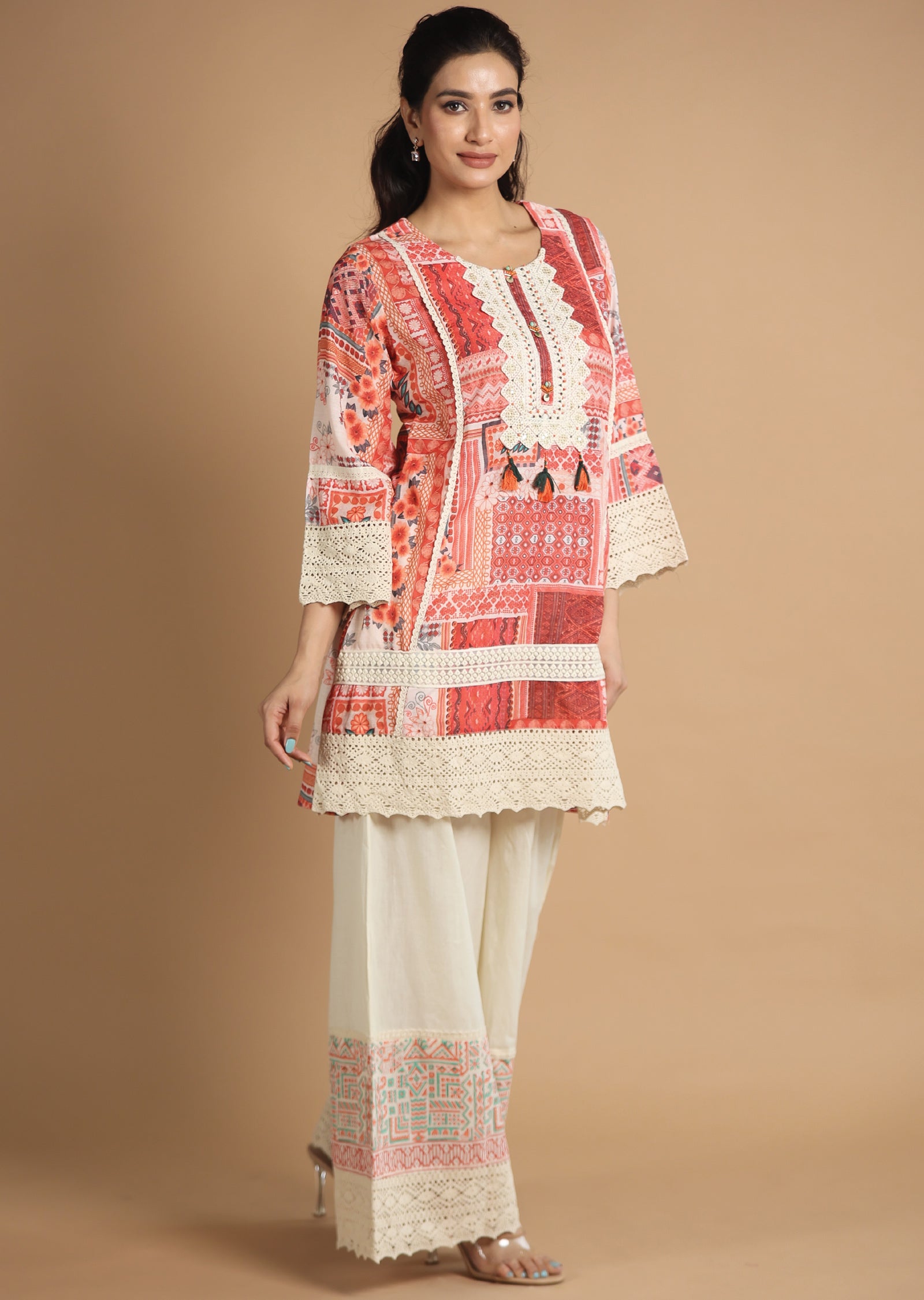 Rust Cotton Fusion/Indo-Western
