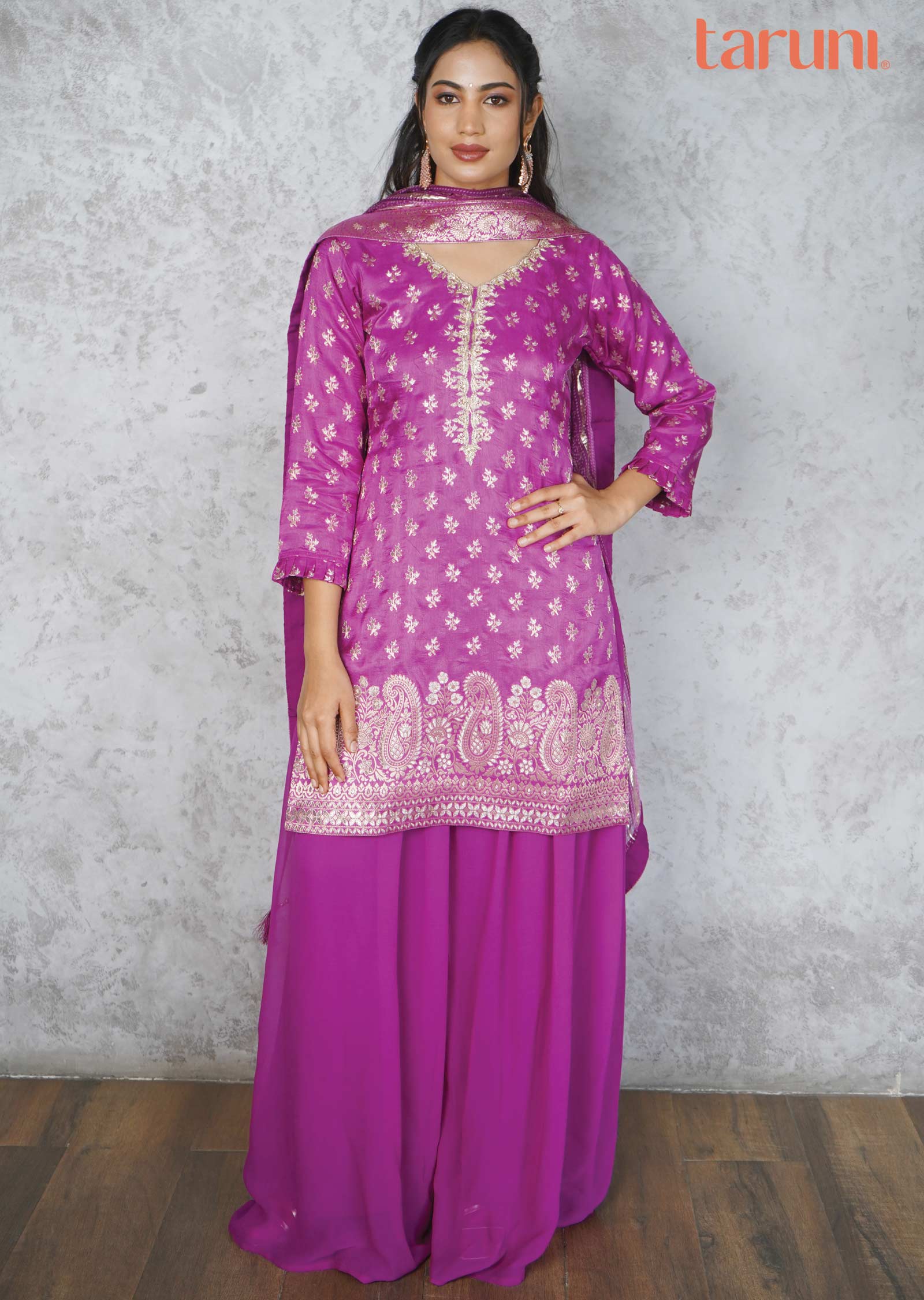 Purple Banaras Zari Maxi main image 1